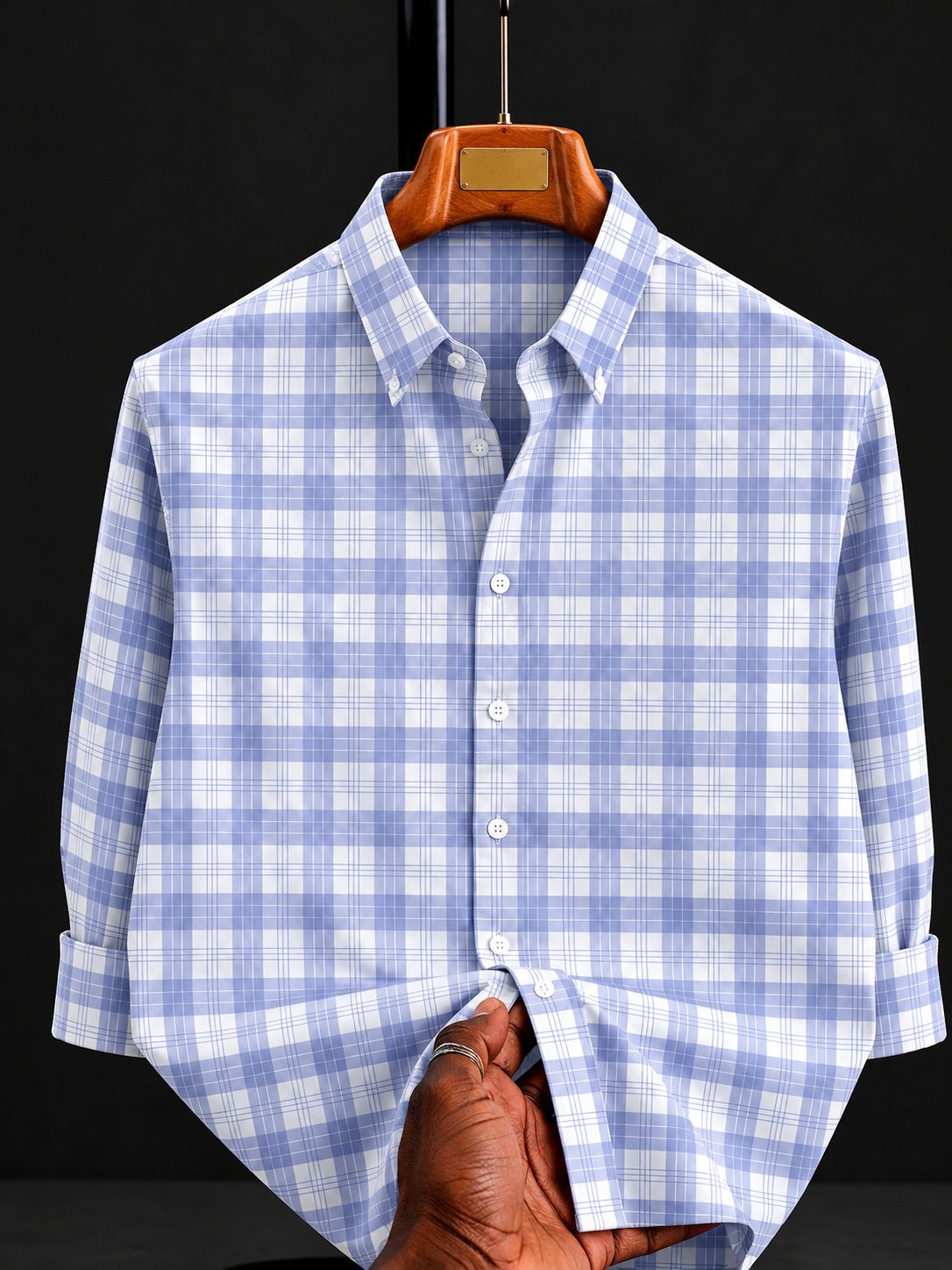 solbiza Men Regular Fit Checkered Slim Collar Casual Shirt-picture-0