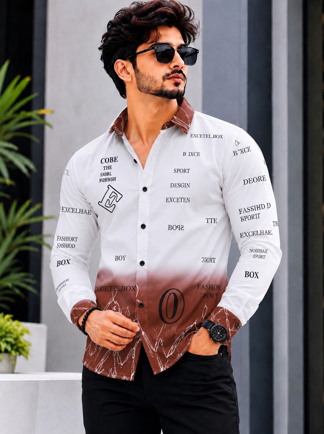 Men Regular Fit Graphic Print Spread Collar Party Shirt-image-6