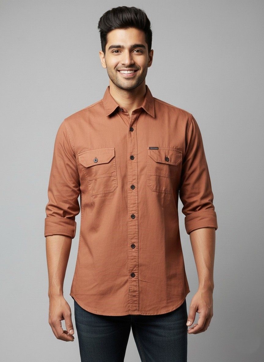 Men Regular Fit Solid Spread Collar Casual Shirt-image-22
