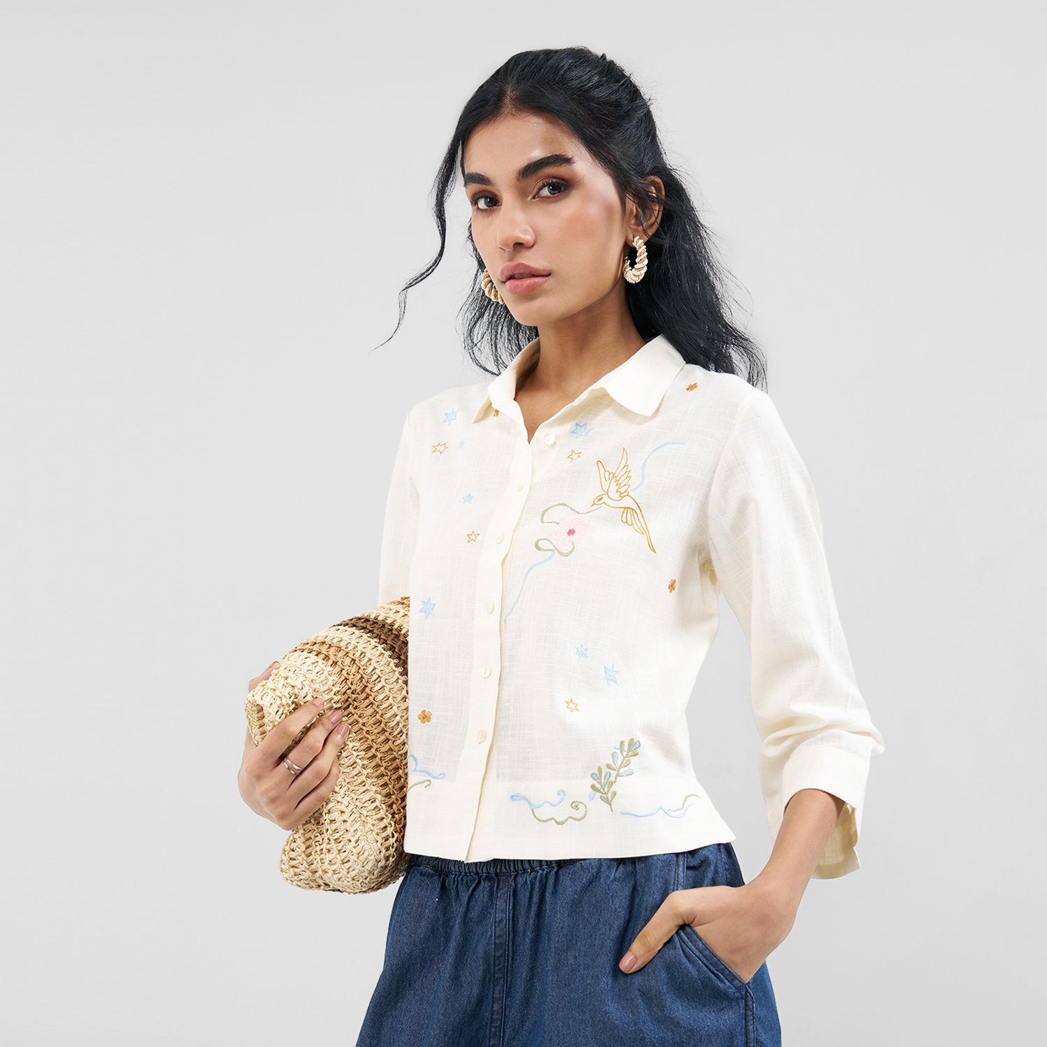 akkriti by pantaloons Women Regular Fit Embroidered Casual Shirt-picture-27