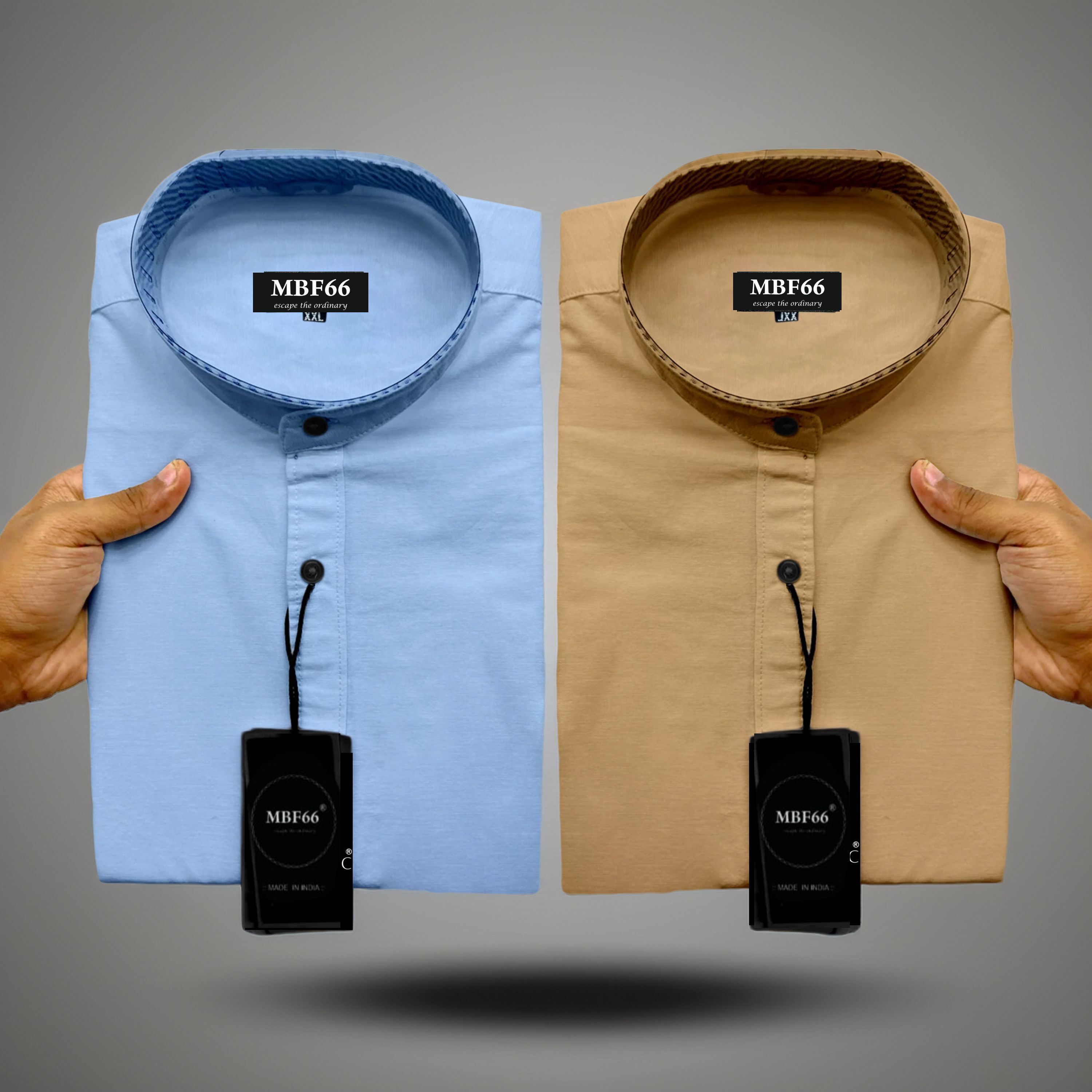 mbf66 Men Slim Fit Solid Spread Collar Casual Shirt-picture-18