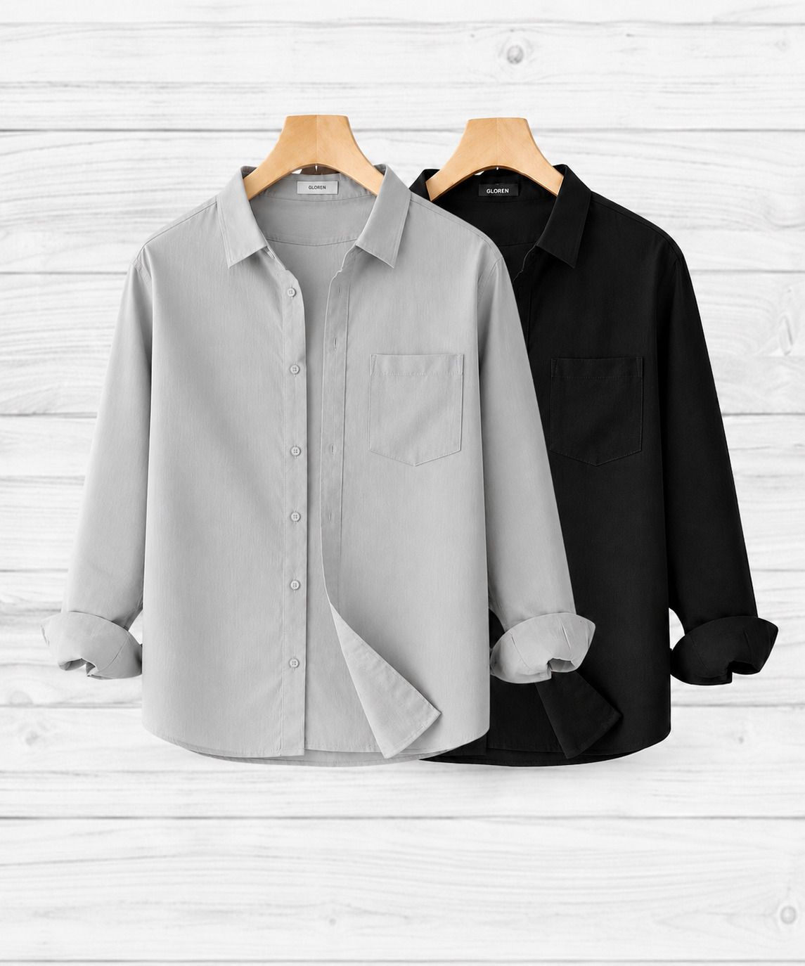 gloren Men Regular Fit Solid Spread Collar Casual Shirt-picture-11