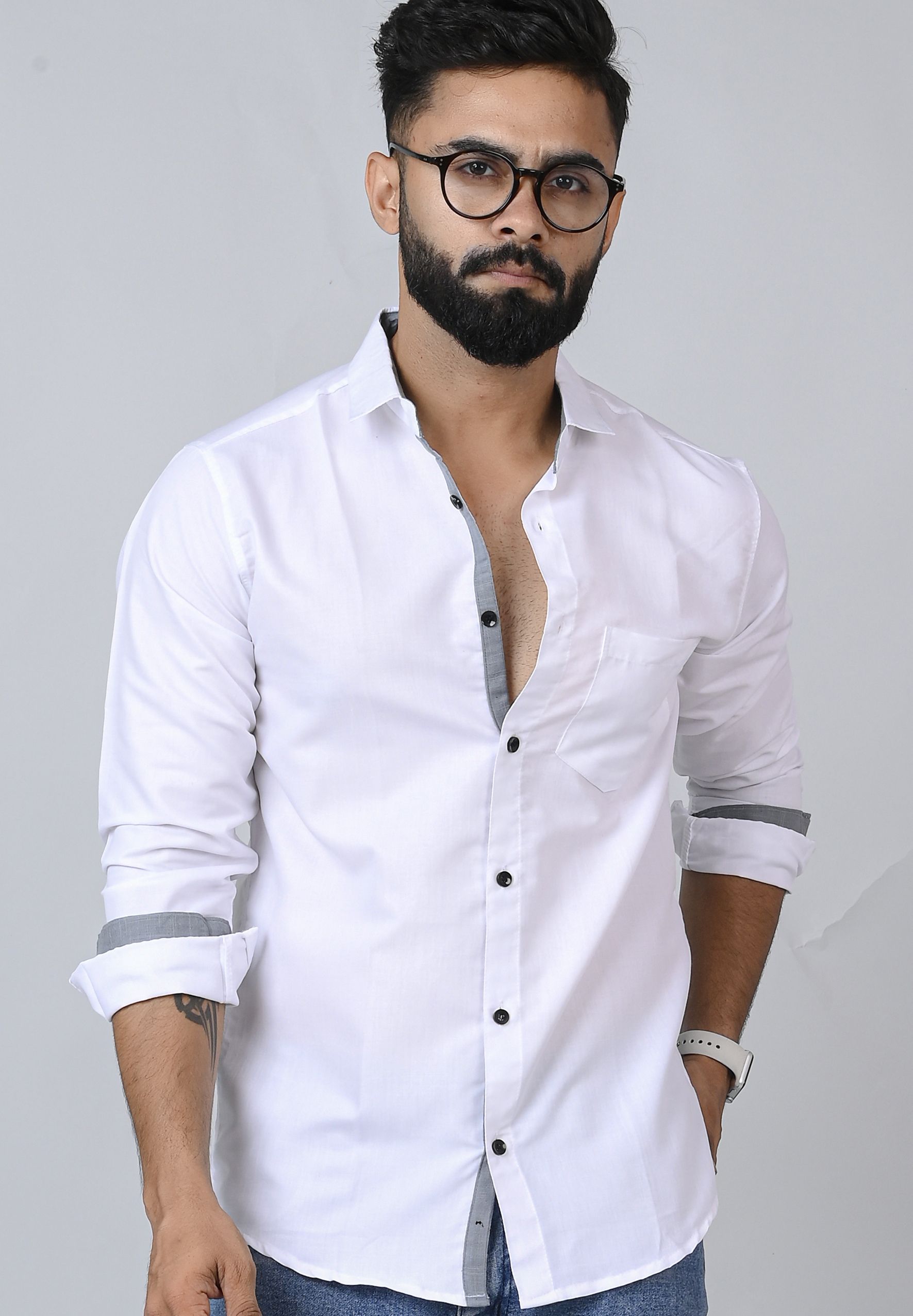 metronaut Men Regular Fit Solid Spread Collar Casual Shirt-picture-28