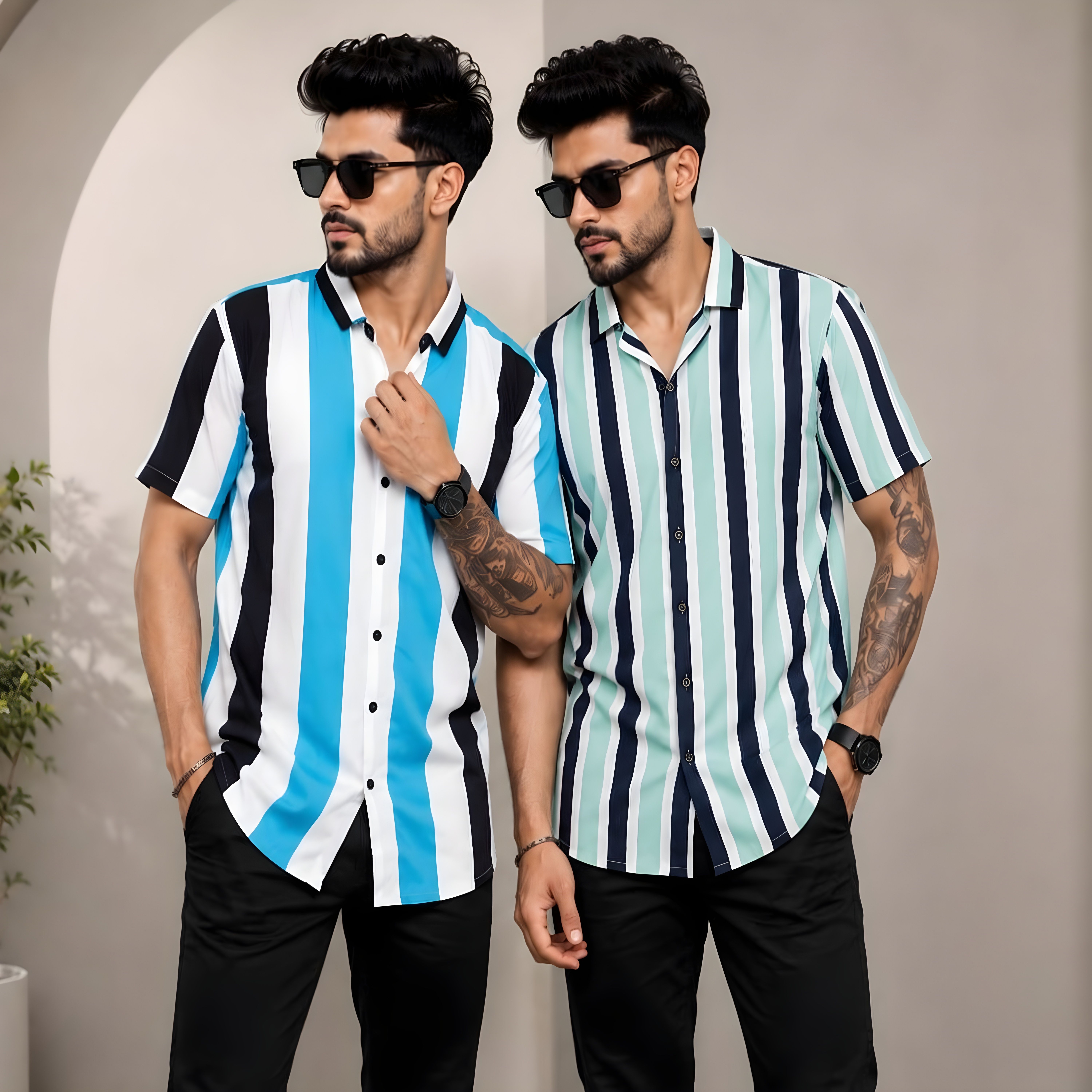 indissoluble Men Regular Fit Striped Spread Collar Casual Shirt-picture-28