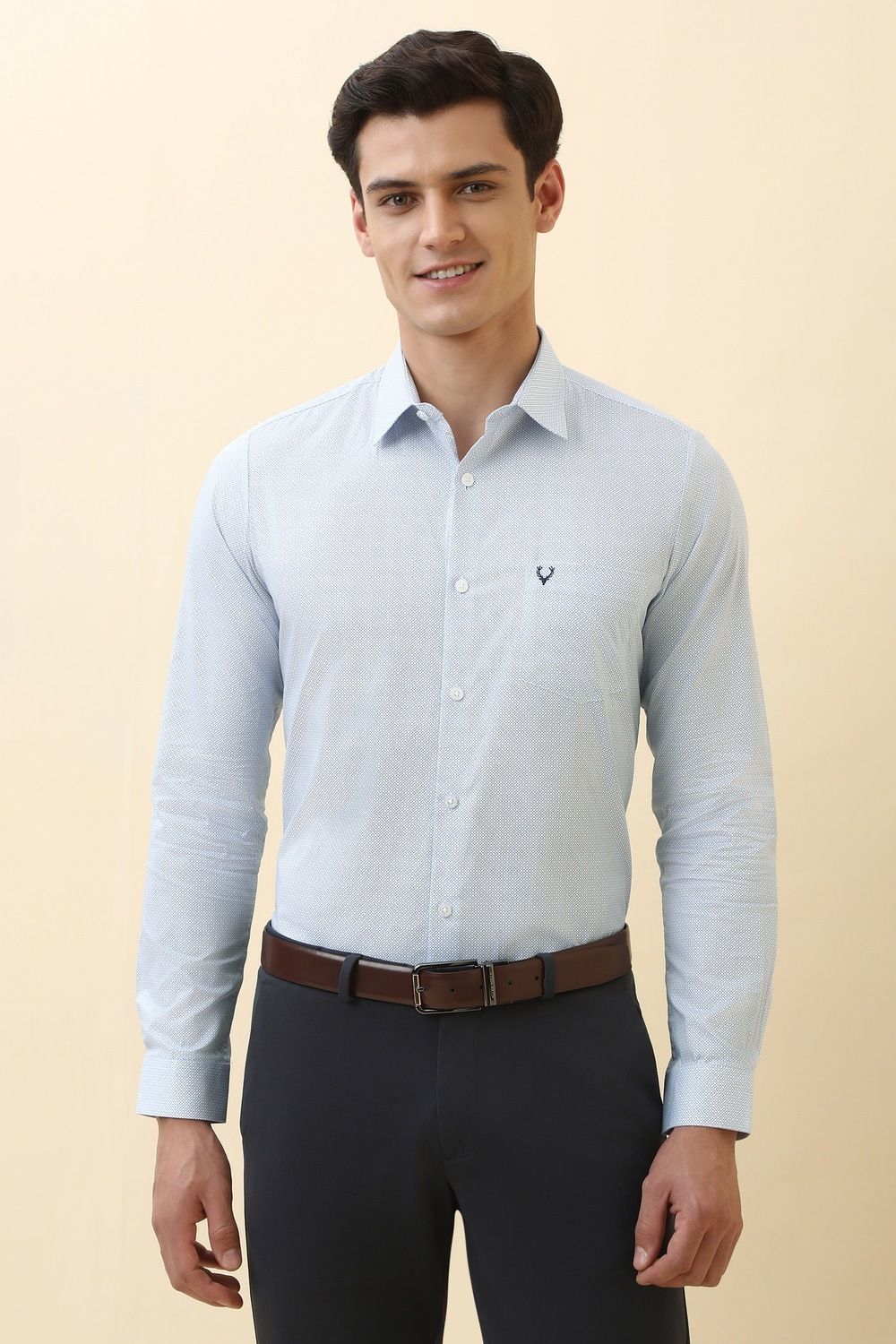 Men Slim Fit Printed Formal Shirt-image-2