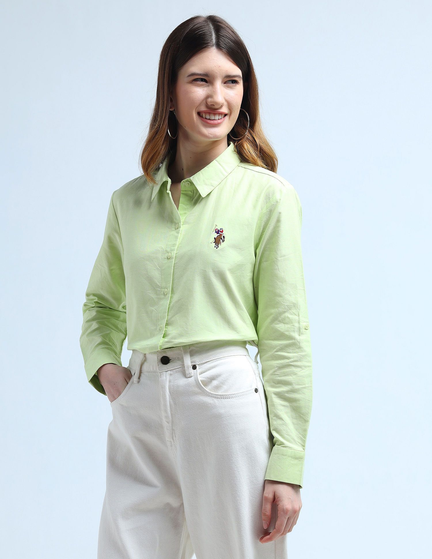 u.s. polo assn. Women Relaxed Fit Fit Solid Casual Shirt-picture-12