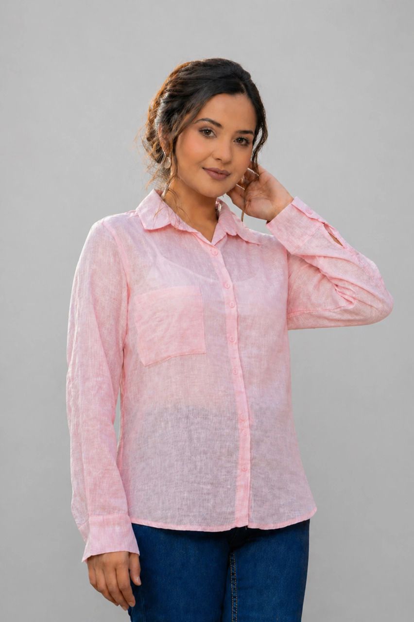 metronaut Women Boxy Fit Solid Spread Collar Casual Shirt-picture-1