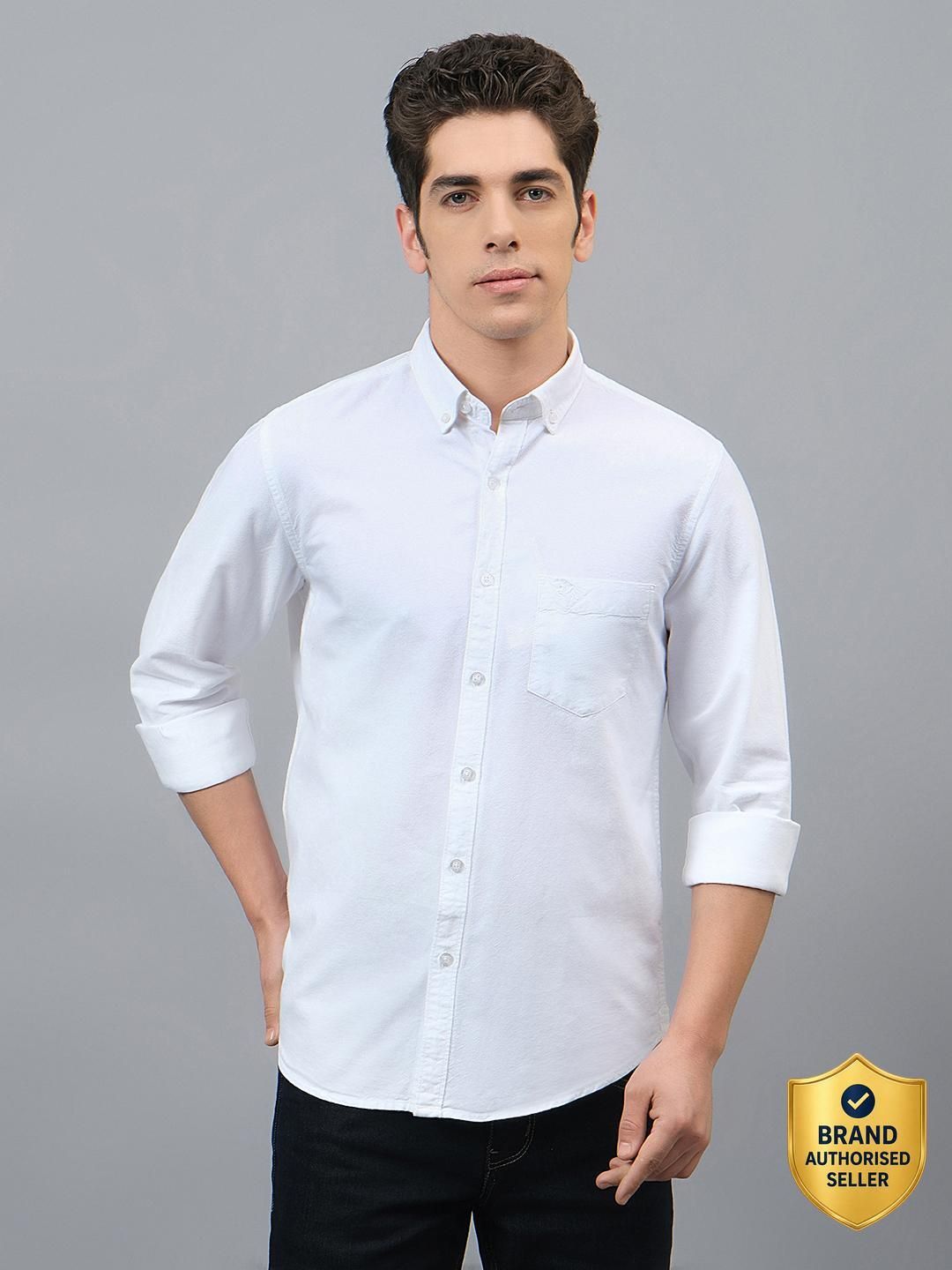 cantabil Men Slim Fit Solid Spread Collar Casual Shirt-picture-10