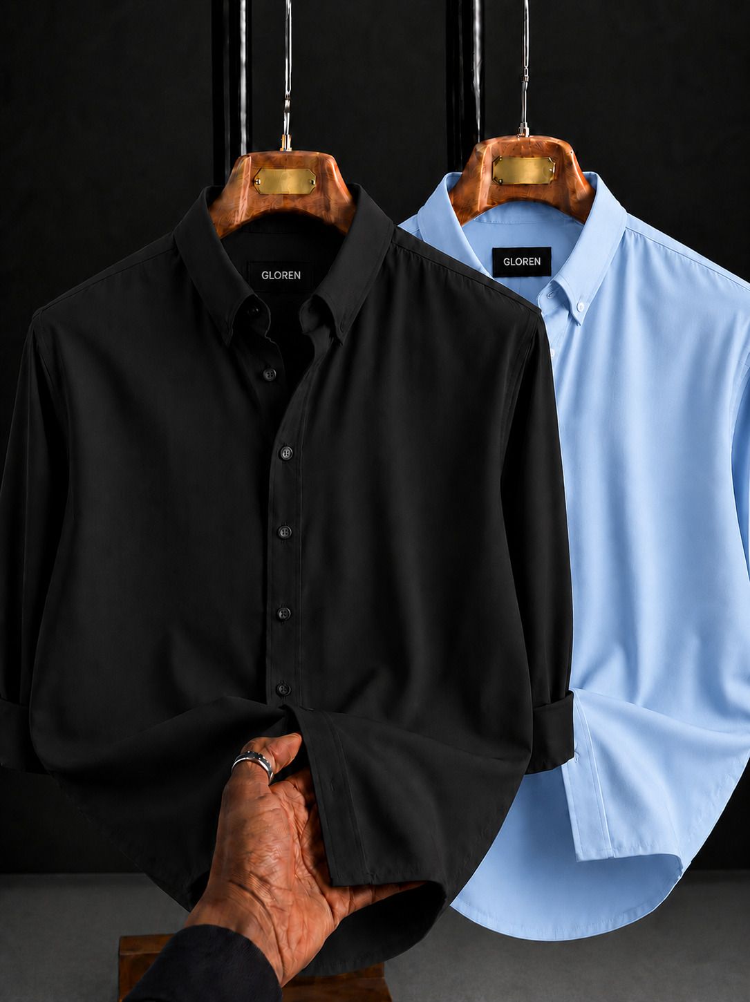 gloren Men Regular Fit Solid Spread Collar Casual Shirt-picture-26