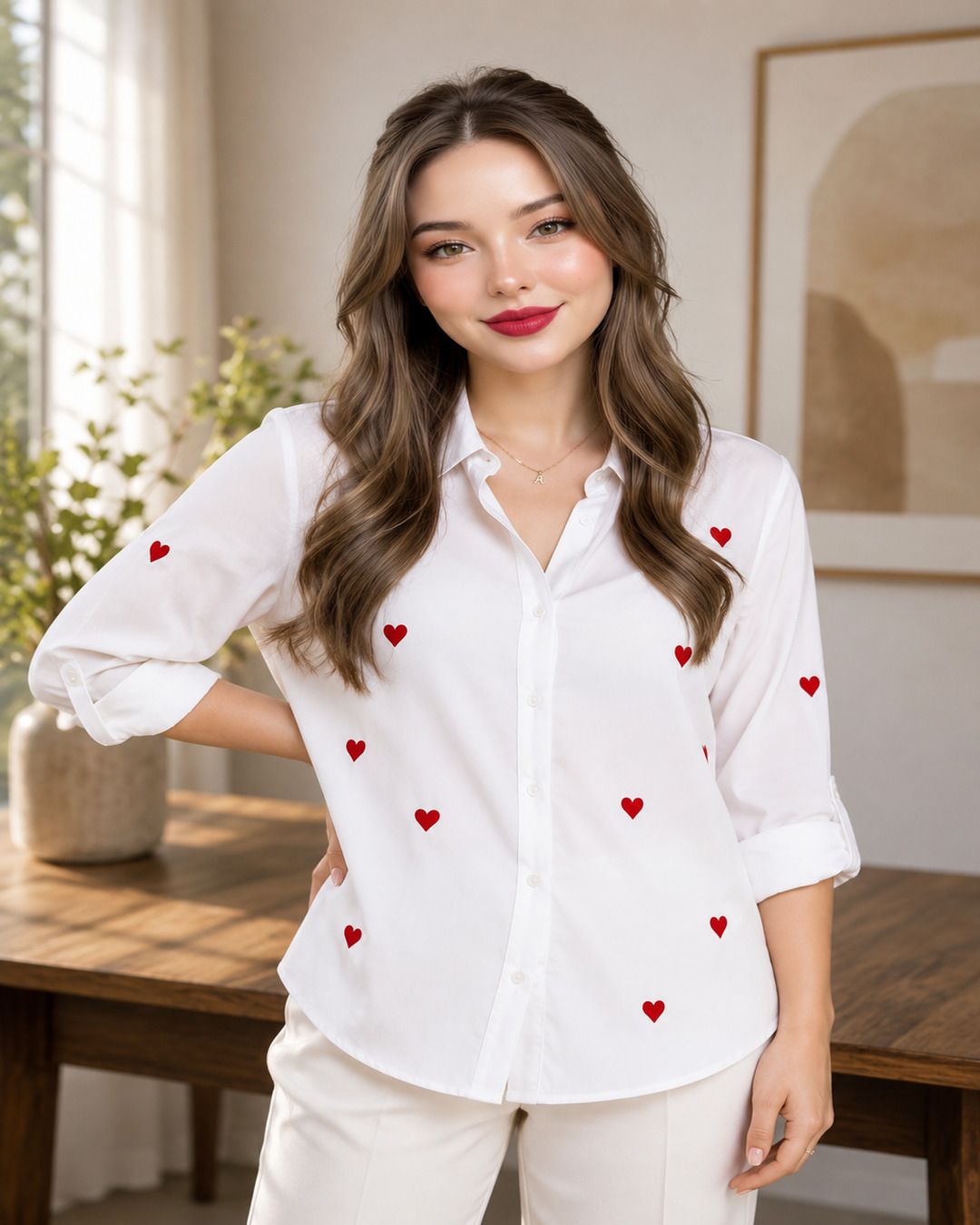 tinz Women Regular Fit Printed Cut Away Collar Casual Shirt-picture-45