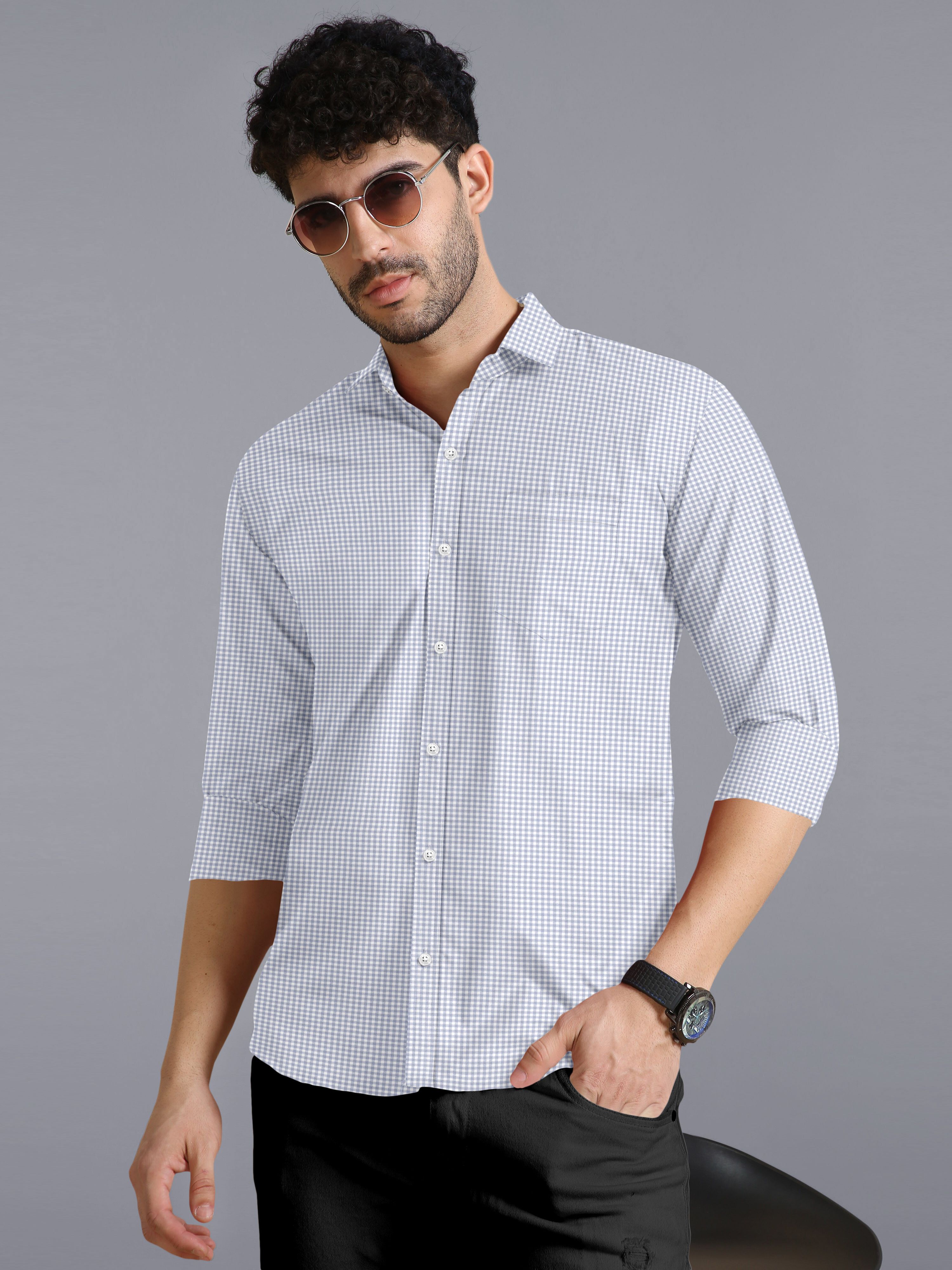 vtexx Men Regular Fit Checkered Spread Collar Casual Shirt-picture-14
