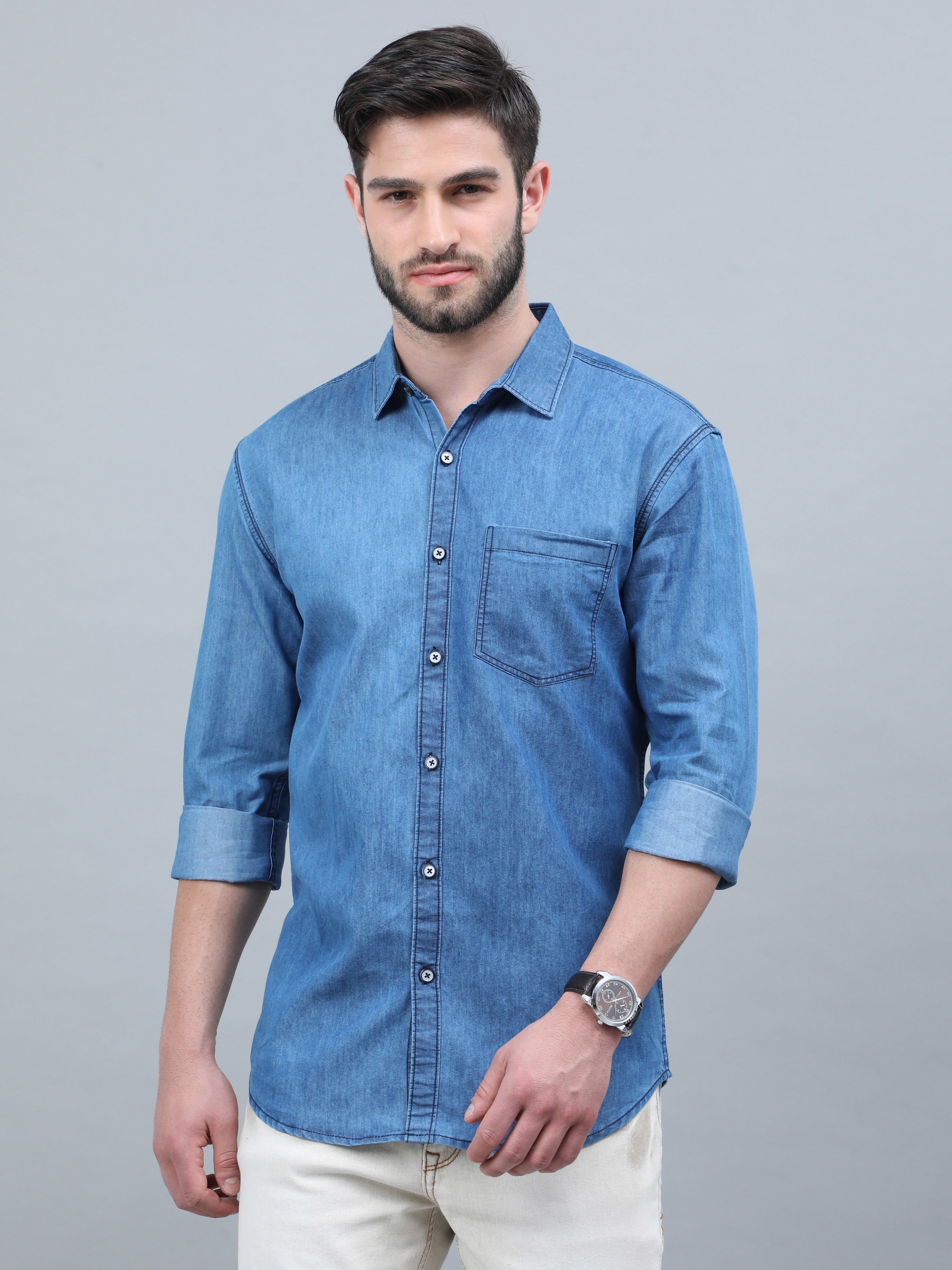 regrowth Men Regular Fit Solid Casual Shirt-picture-23