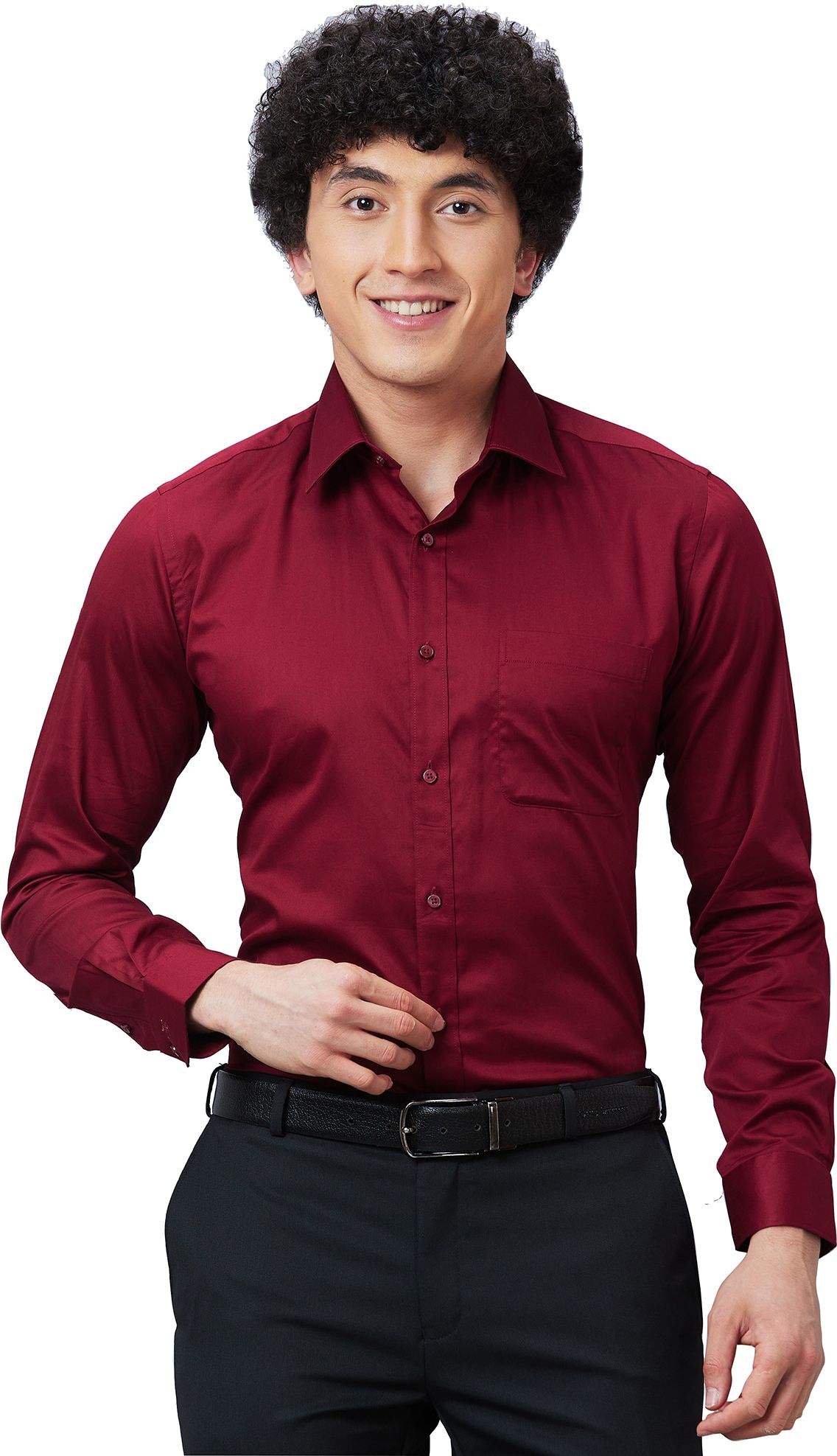 raymond Men Slim Fit Self Design Spread Collar Formal Shirt-picture-10