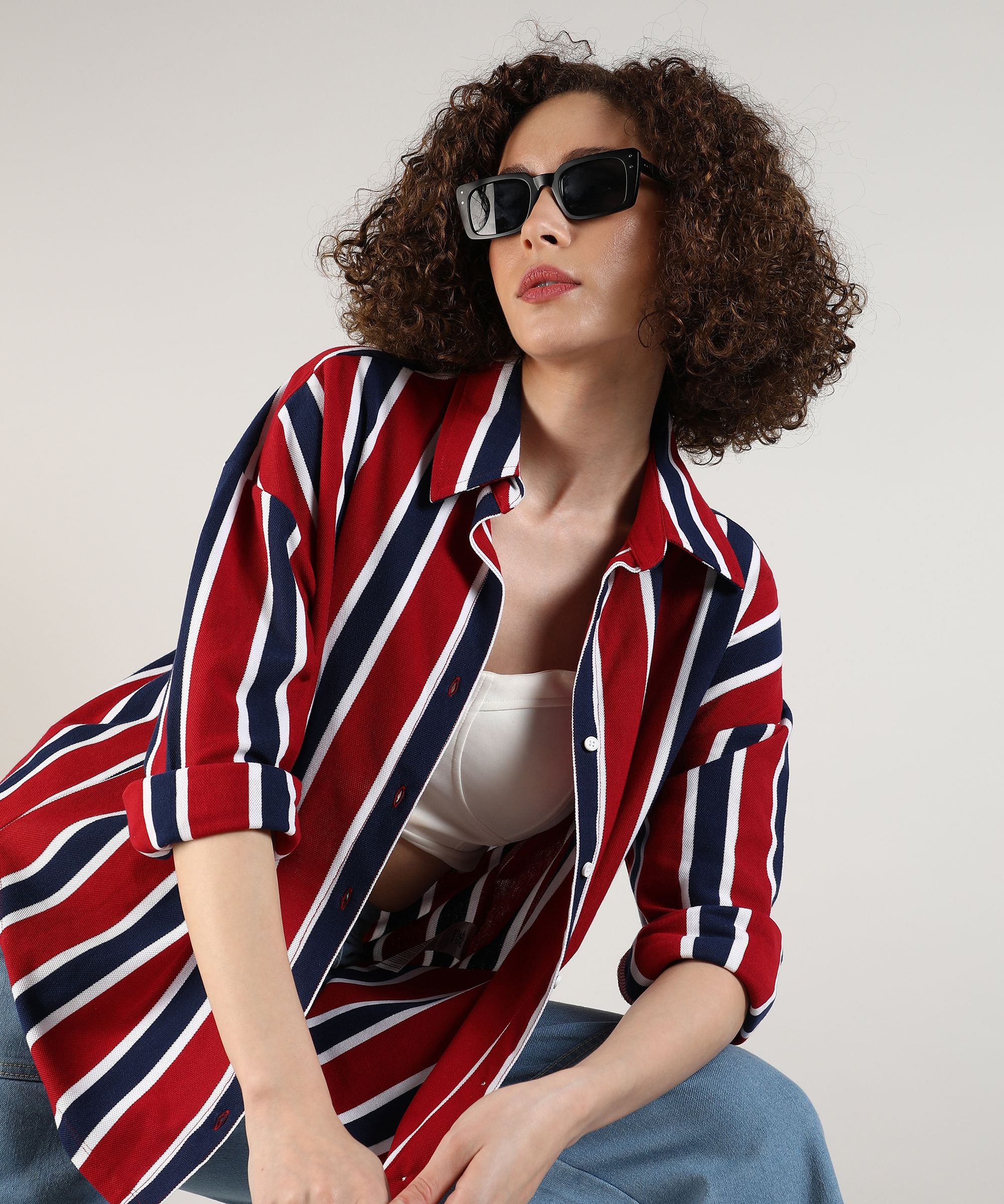 campus sutra Women Regular Fit Striped Spread Collar Casual Shirt-picture-11