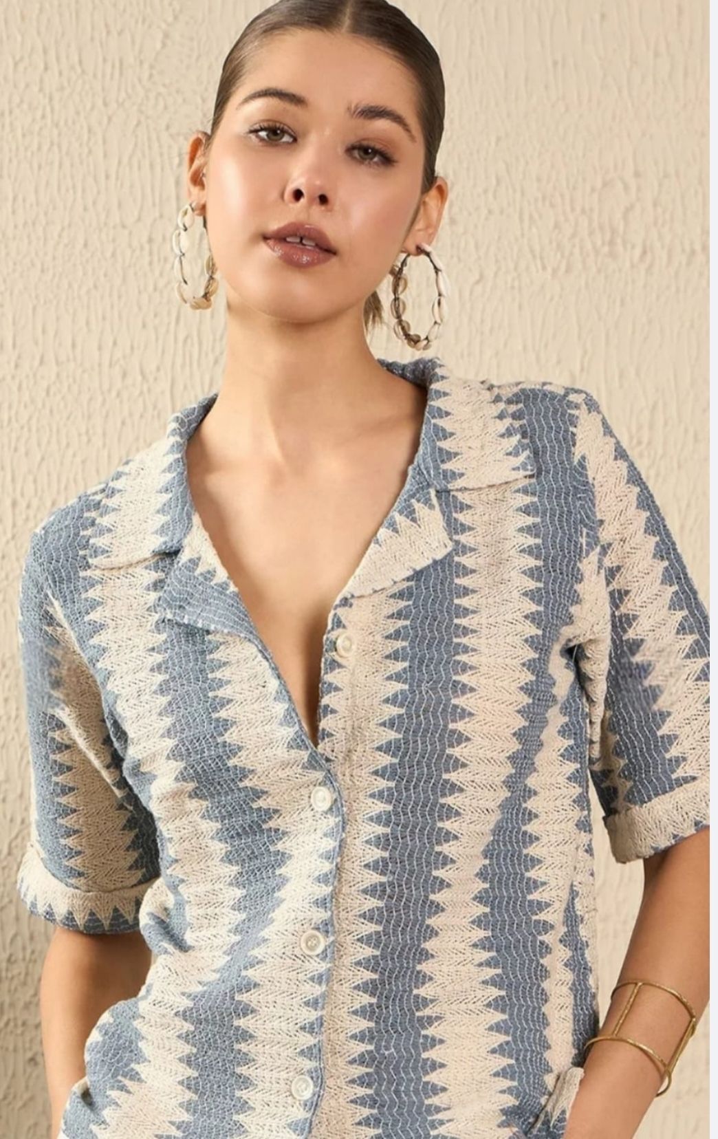 pmcm Women Relaxed Fit Fit Geometric Print, Solid Casual Shirt-picture-23