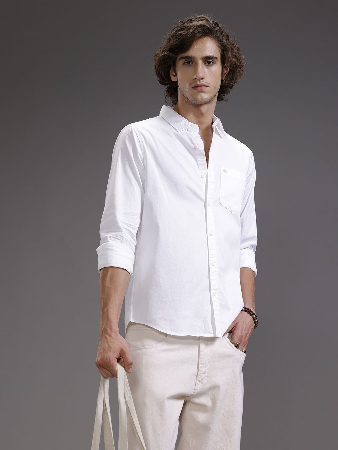 WROGN Zero Men Regular Fit Solid Casual Shirt-picture-15