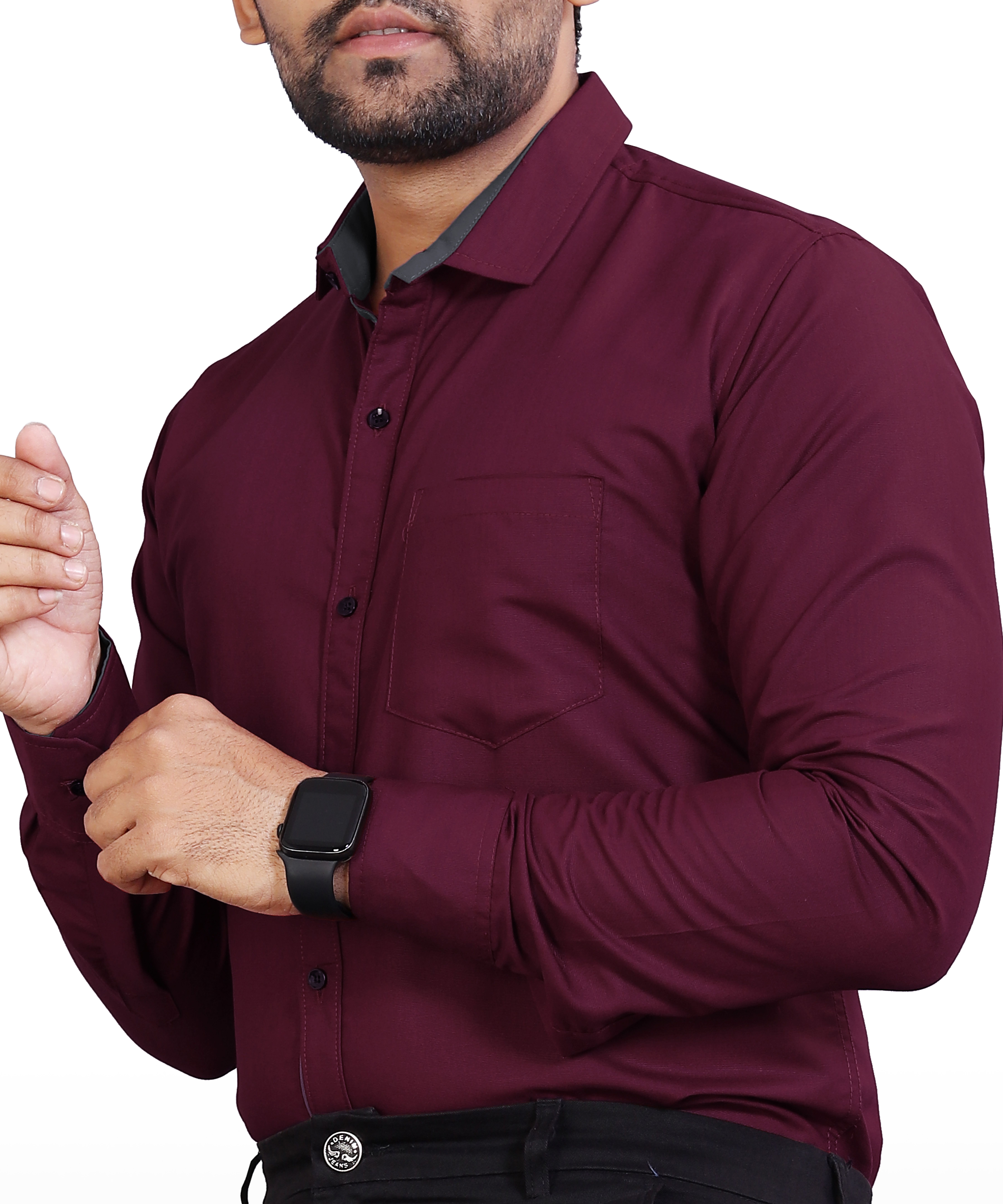 metronaut Men Regular Fit Solid Spread Collar Formal Shirt-picture-27