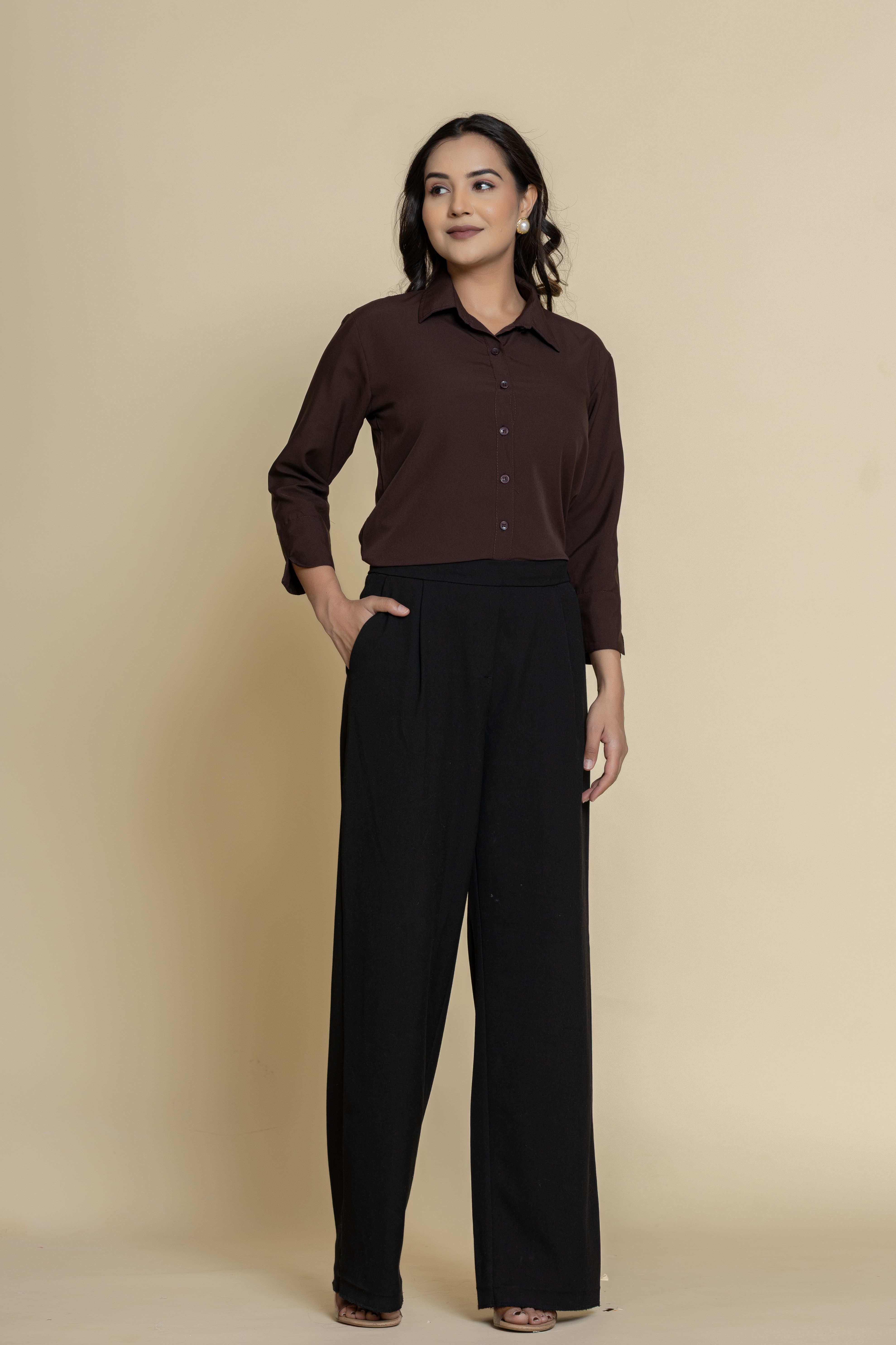 Women Regular Fit Solid Button Down Collar Casual Shirt-image-33
