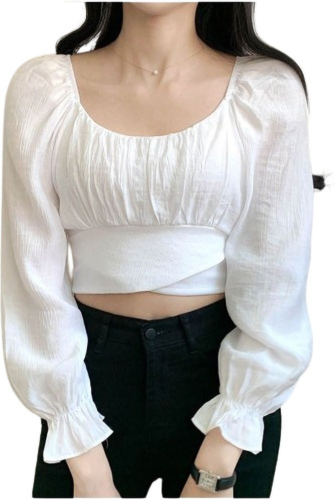 Women Regular Fit Self Design Ruffle Collar Festive Shirt-image-37