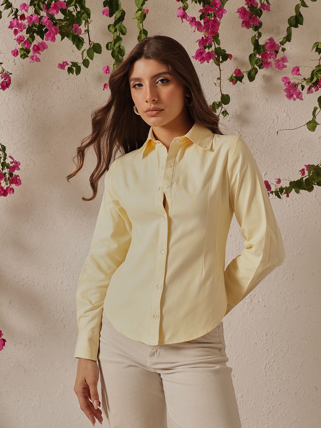 trinetri couture Women Regular Fit Solid Spread Collar Casual Shirt-picture-47