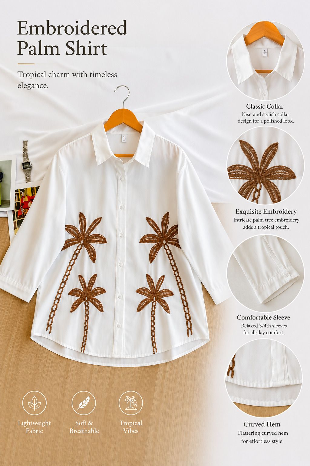 pradhema Women Regular Fit Embroidered Double Collar Formal Shirt-picture-29