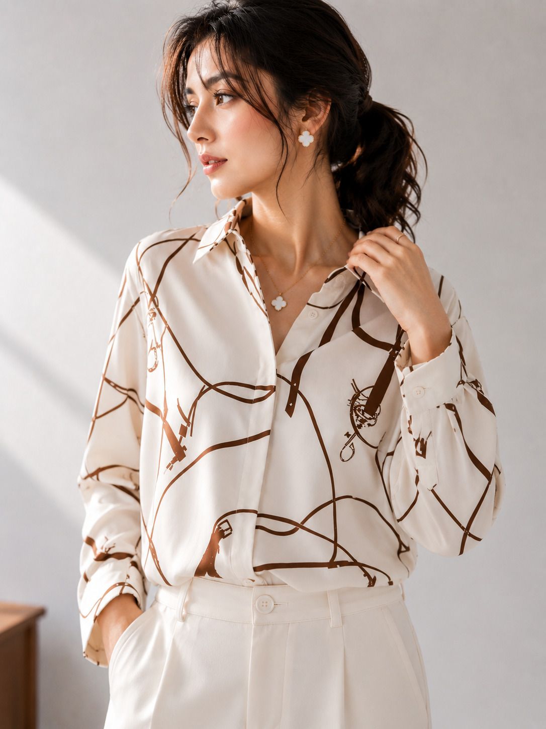 sheden lopez Women Regular Fit Printed Built-up Collar Party Shirt-picture-31