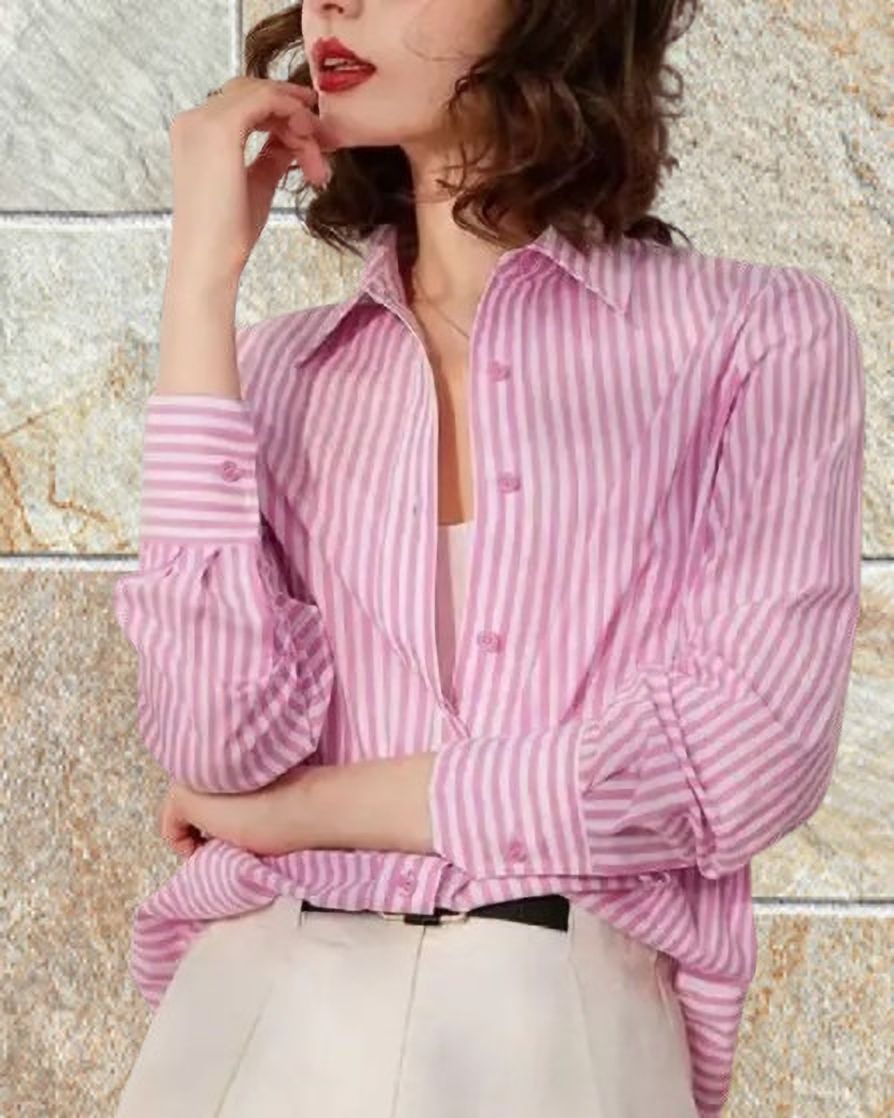 tiger snake Women Regular Fit Striped Spread Collar Formal Shirt-picture-23