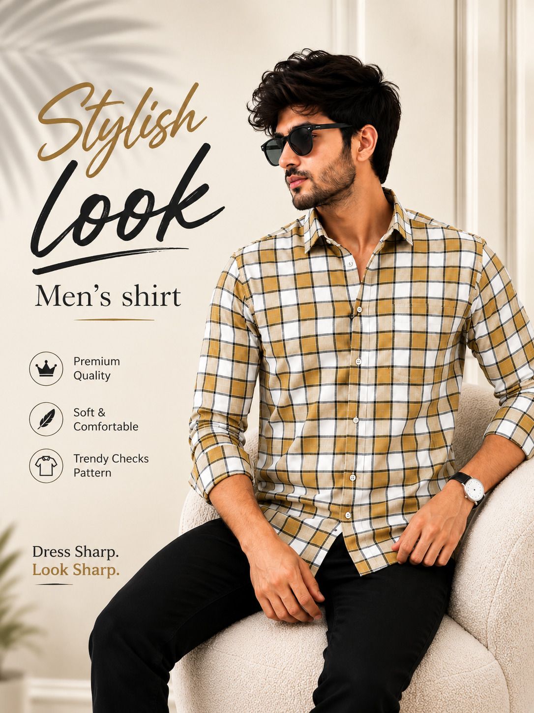 marc luarente Men Regular Fit Checkered Spread Collar Casual Shirt-picture-17