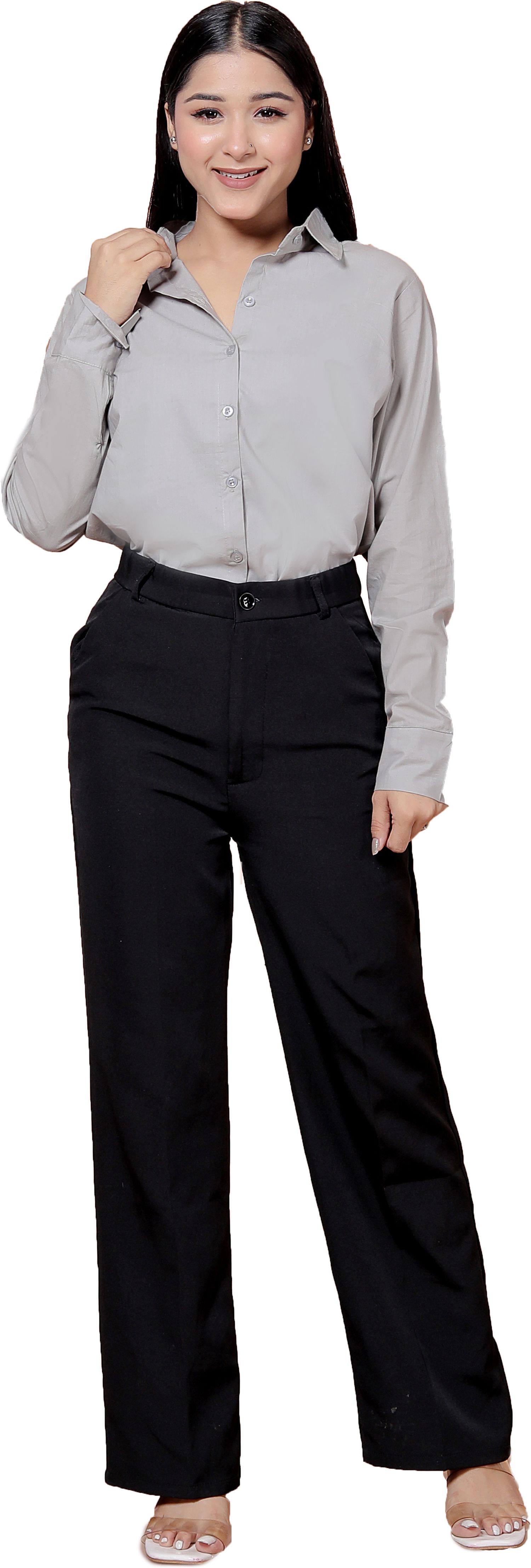 d attires Women Relaxed Fit Fit Solid Cut Away Collar Formal Shirt-picture-30