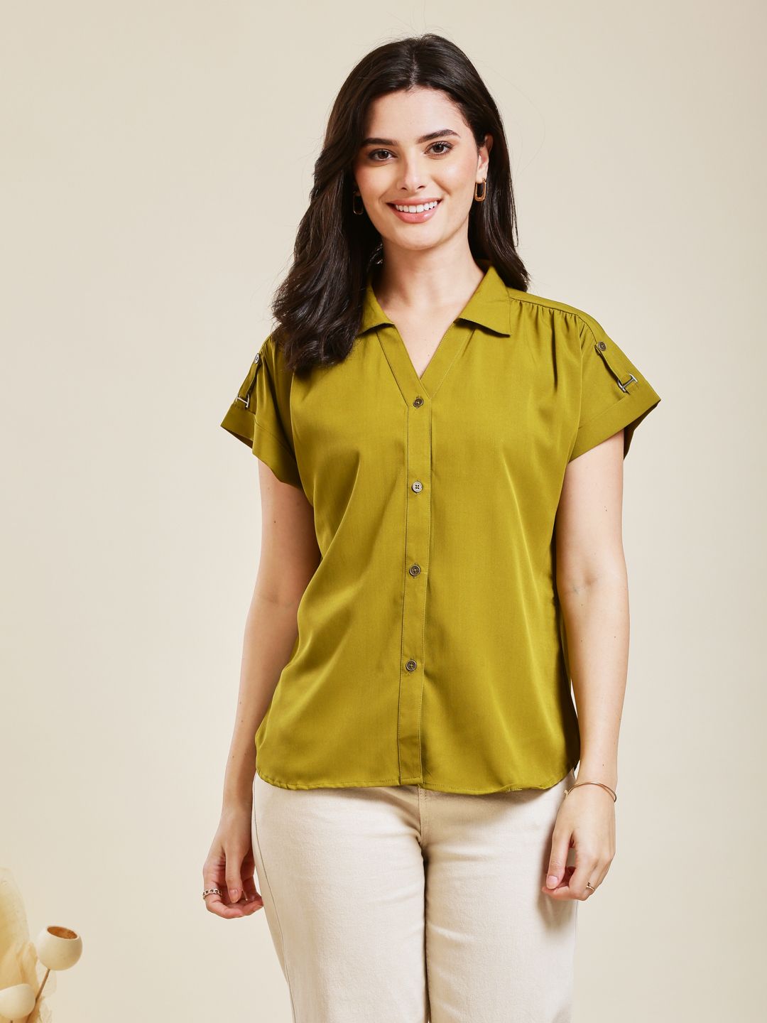 j turritopsis Women Regular Fit Solid Spread Collar Casual Shirt-picture-35