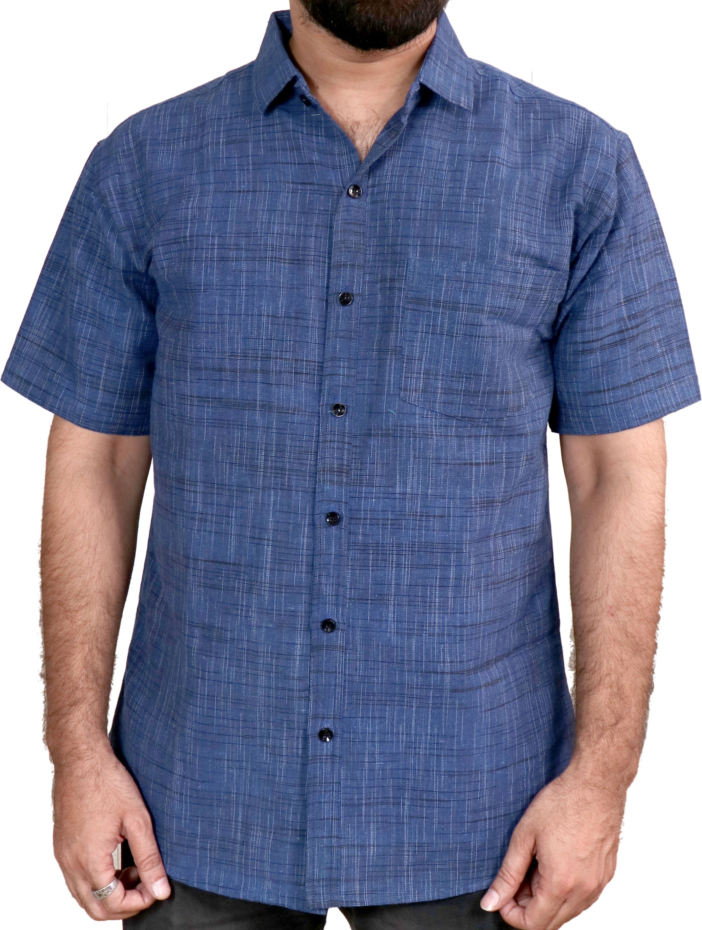 auzanoor collection Men Regular Fit Self Design Curved Collar Casual Shirt-picture-10