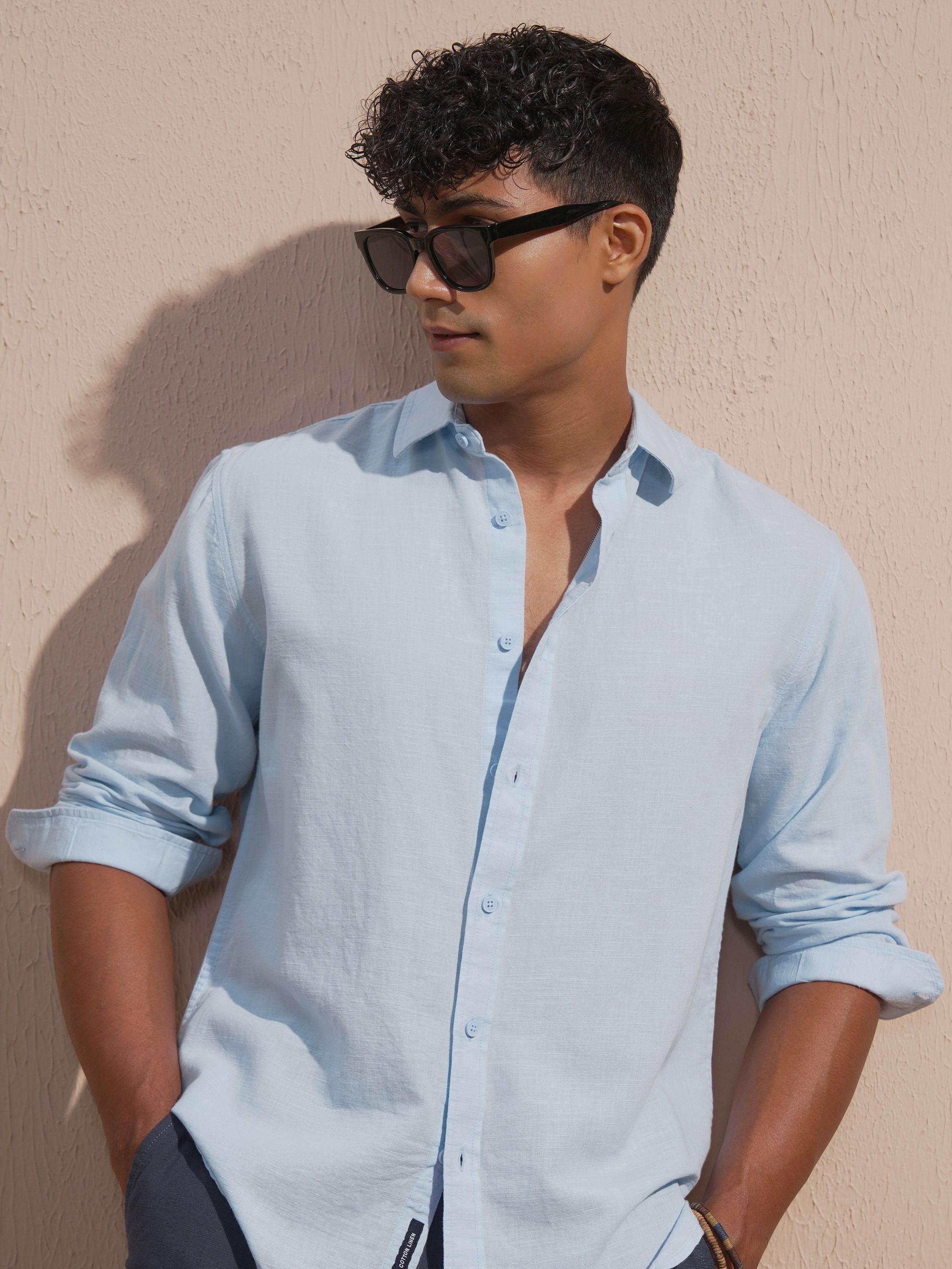 Men Relaxed Fit Fit Solid Cut Away Collar Casual Shirt-image-41