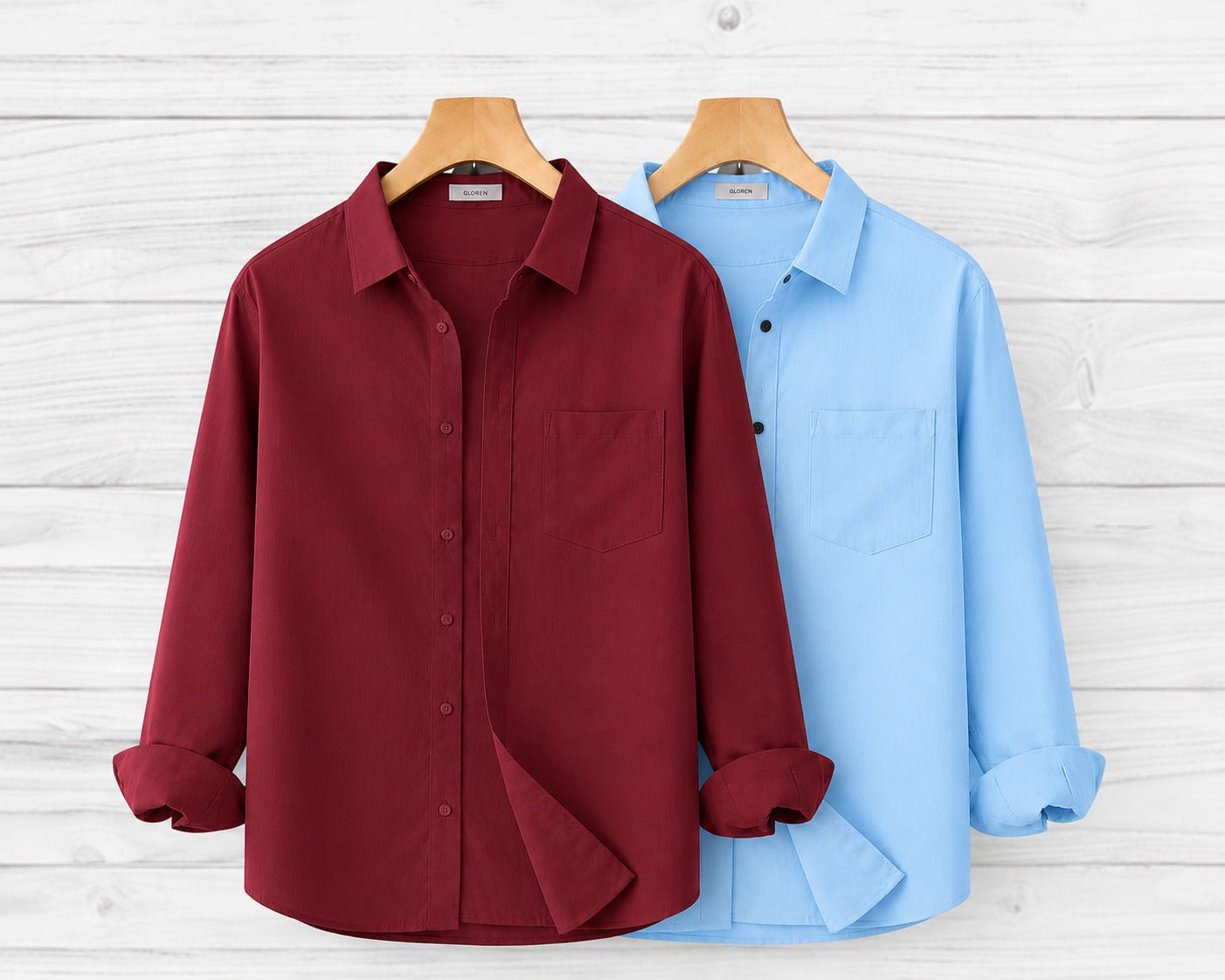 gloren Men Regular Fit Solid Spread Collar Casual Shirt-picture-5