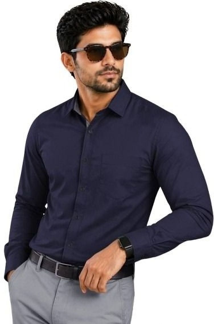 youth first Men Relaxed Fit Solid Spread Collar Formal Shirt-picture-10