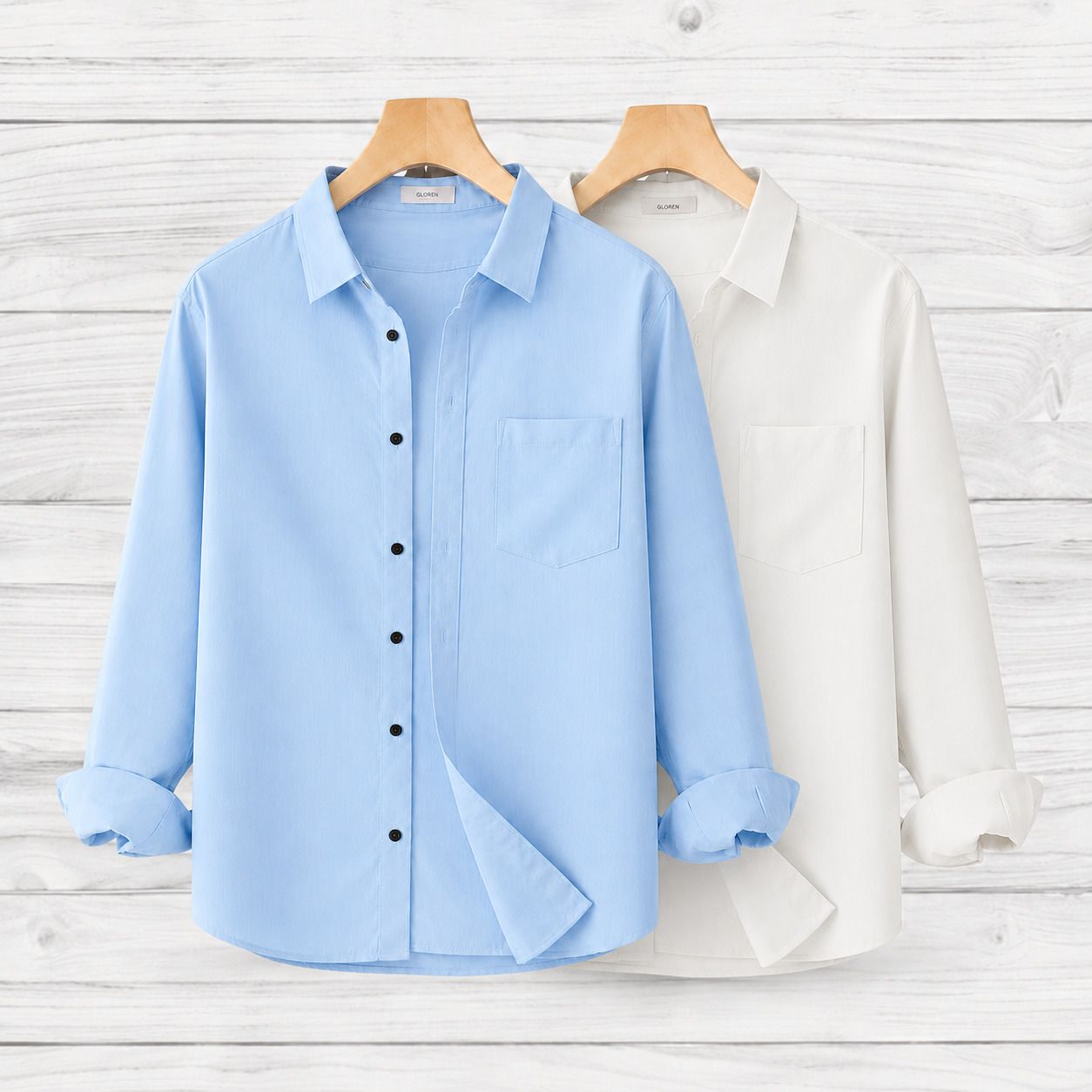 gloren Men Regular Fit Solid Spread Collar Casual Shirt-picture-19