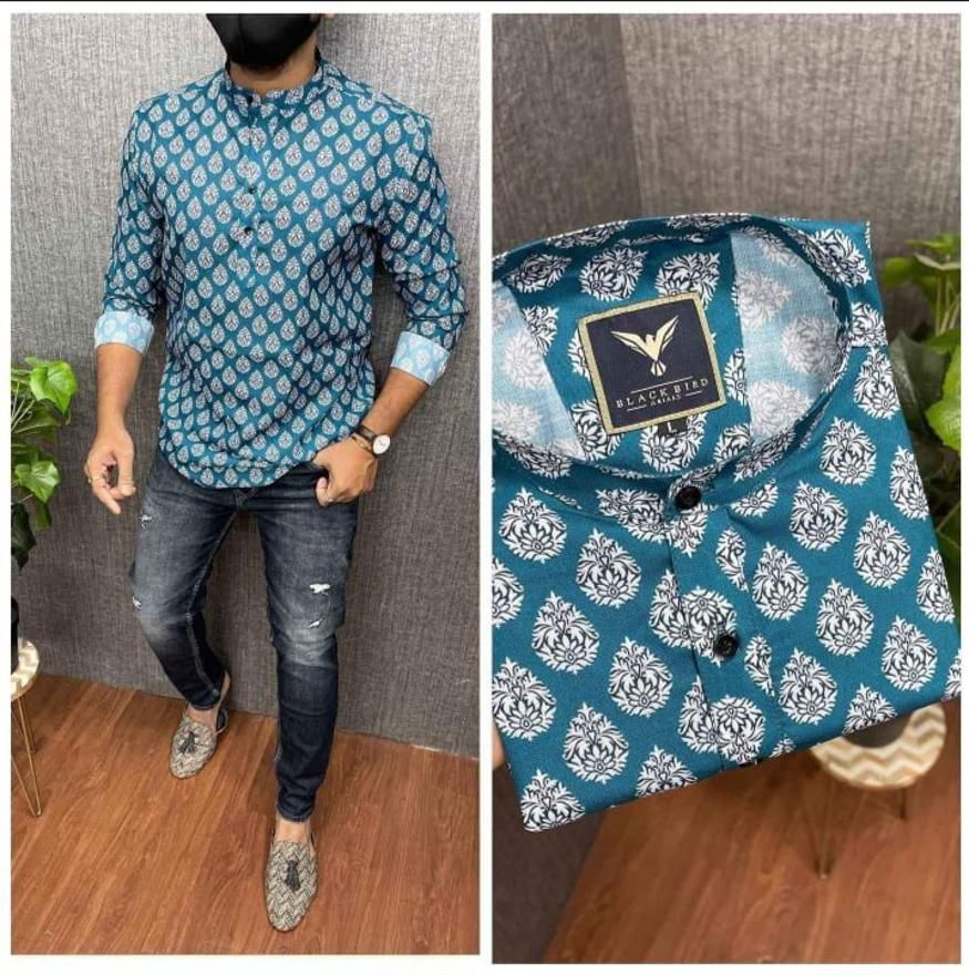 randomstyle Men Printed Cotton Blend Straight Kurta-picture-18