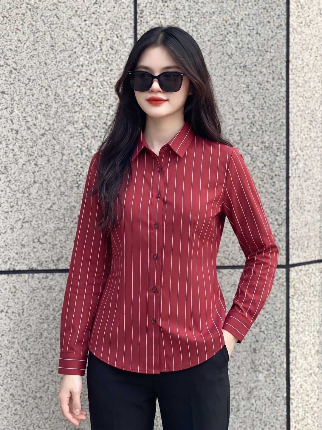 tinz Women Regular Fit Striped Spread Collar Casual Shirt-picture-6