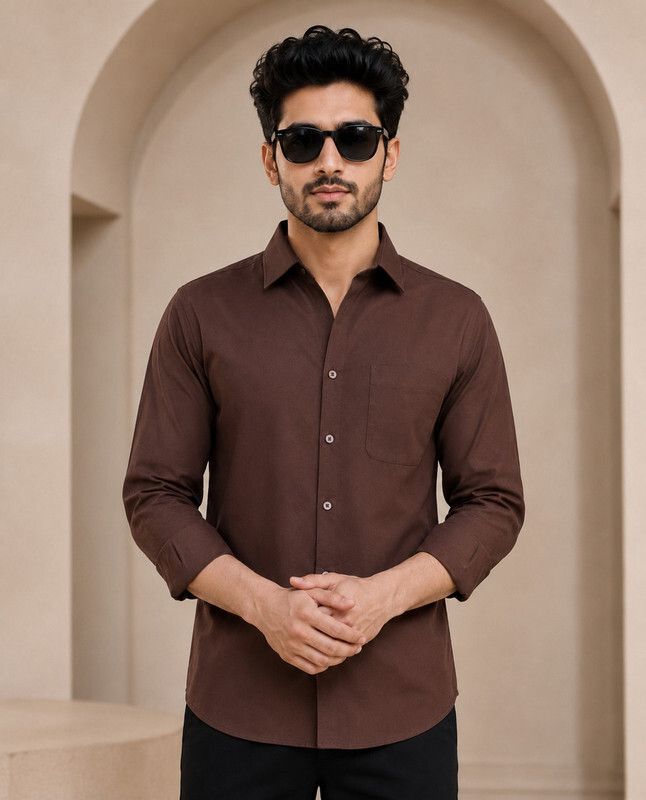 youth first Men Regular Fit Solid Spread Collar Casual Shirt-picture-15