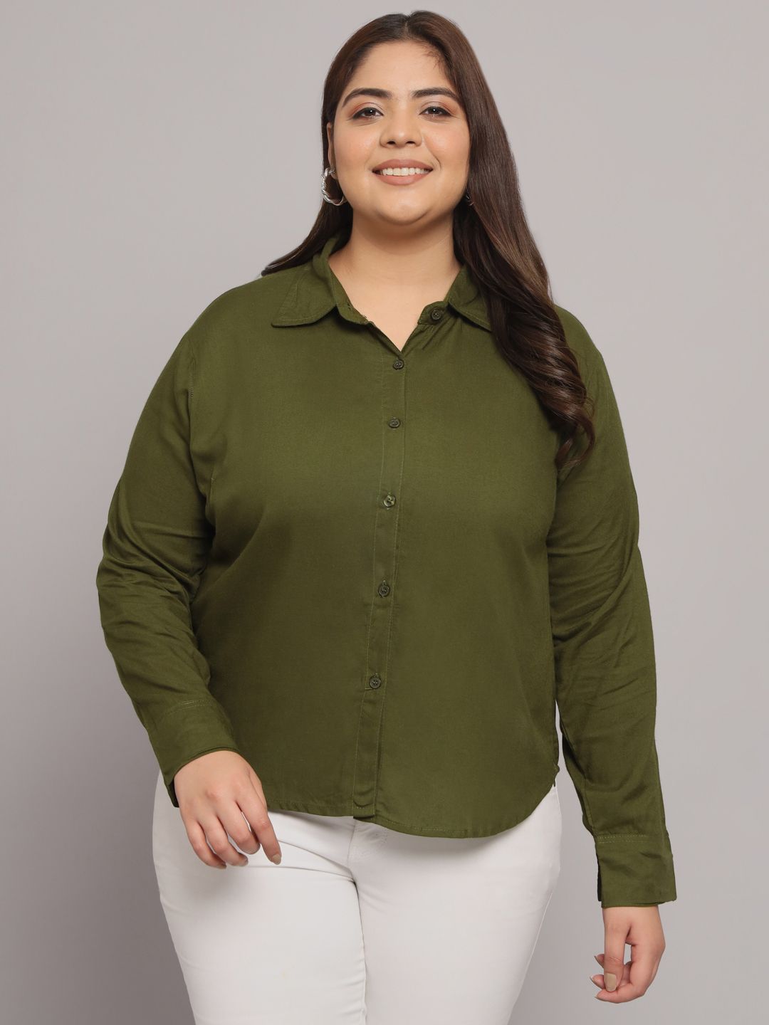 funday fashion Women Regular Fit Solid Spread Collar Casual Shirt-picture-38