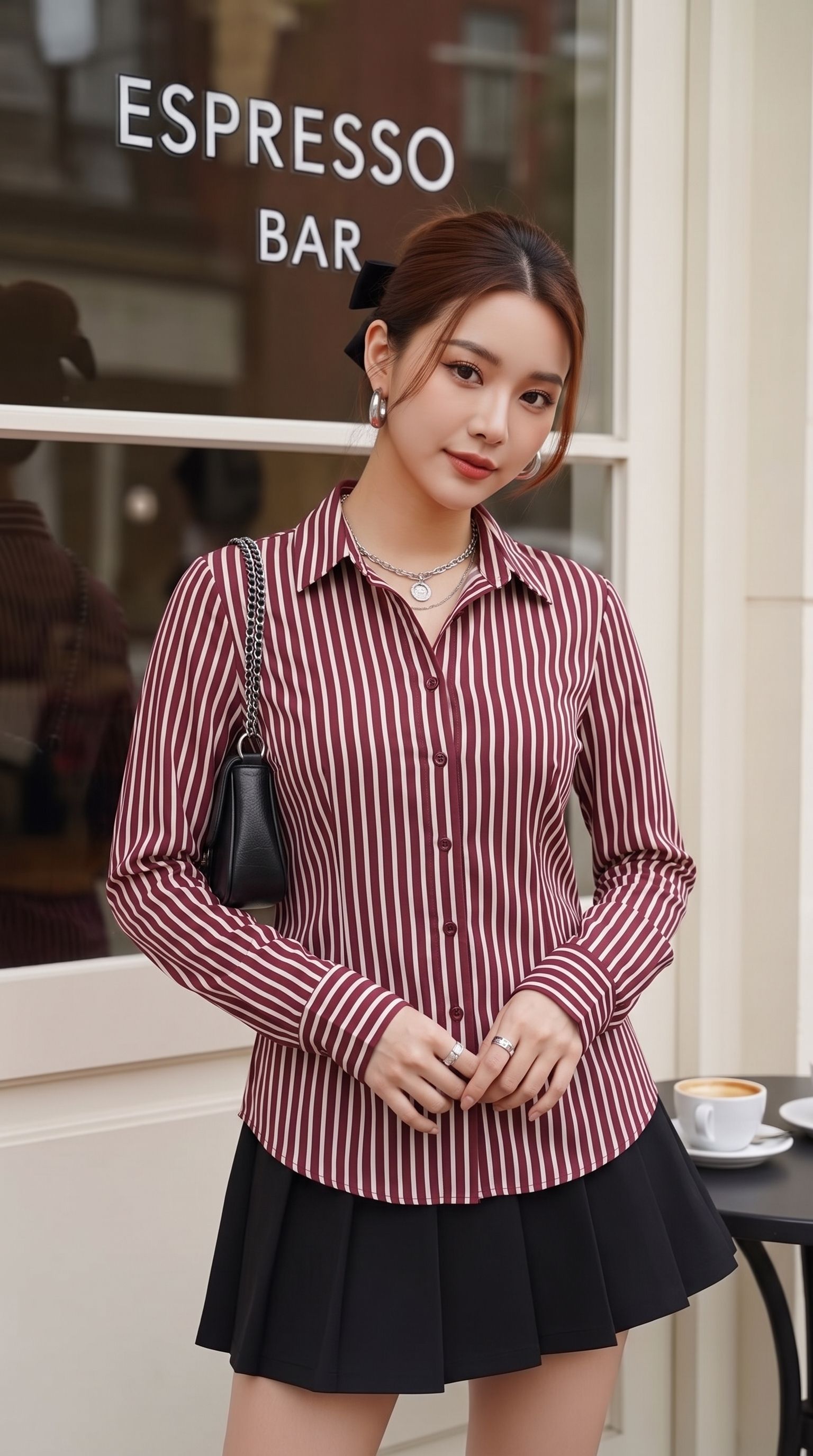 siddhant fashion Women Slim Fit Striped Spread Collar Casual Shirt-picture-3