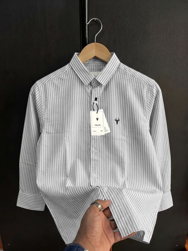 hasini fashion Men Regular Fit Striped Spread Collar Casual Shirt-picture-0