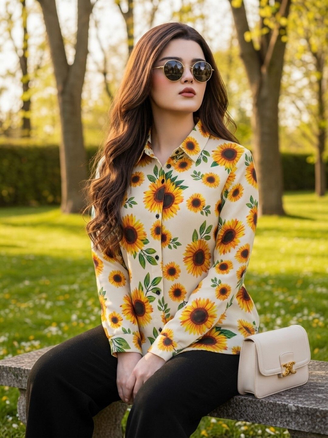 just shop Women Regular Fit Printed Spread Collar Casual Shirt-picture-5