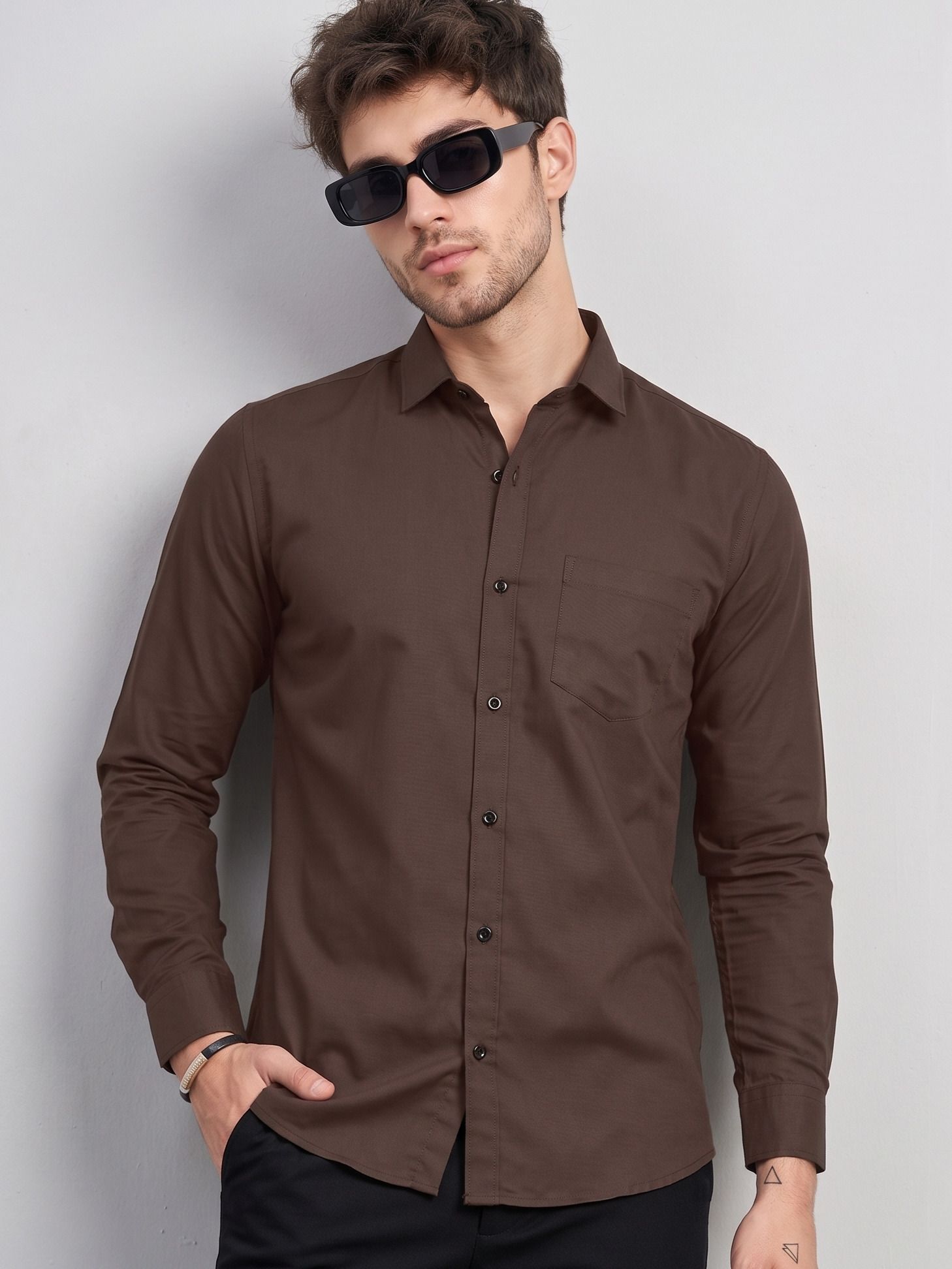 nivick Men Regular Fit Solid Spread Collar Casual Shirt-picture-32