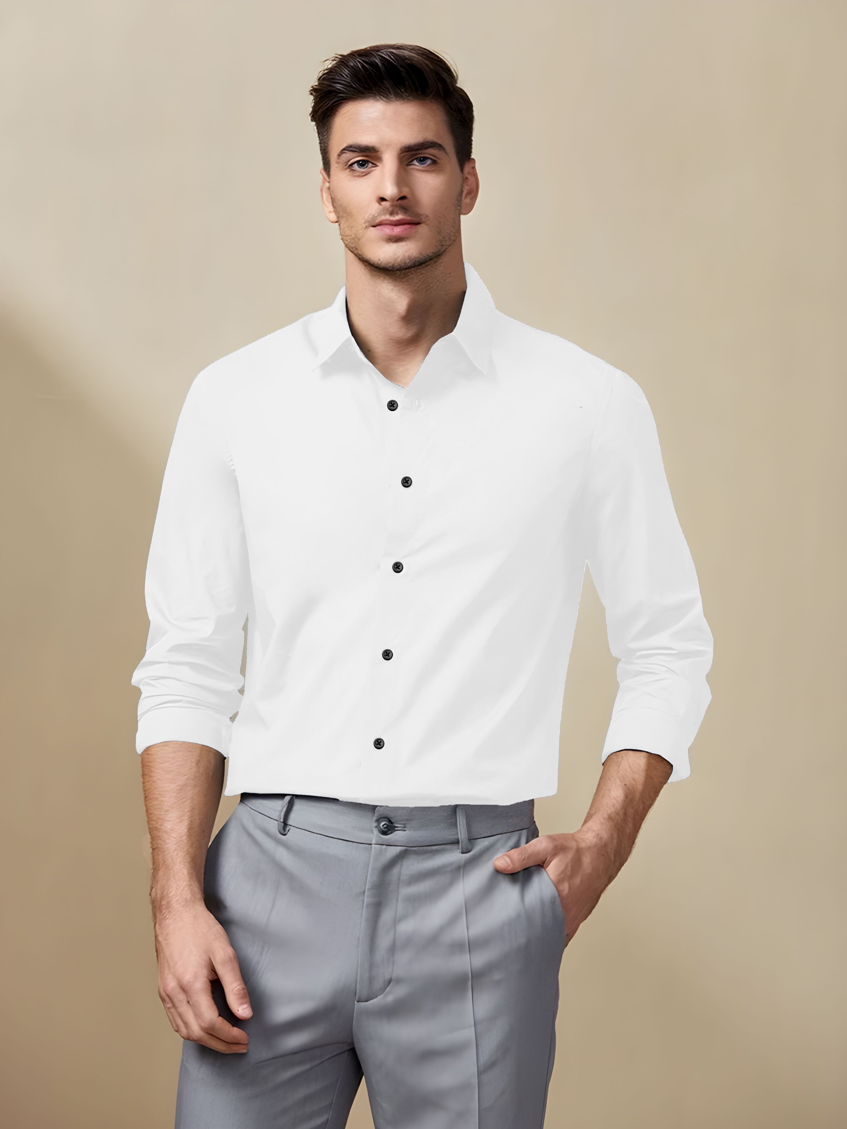 avcreations Men Regular Fit Solid, Striped, Self Design, Color Block, Dyed/Ombre Spread Collar Formal Shirt-picture-12