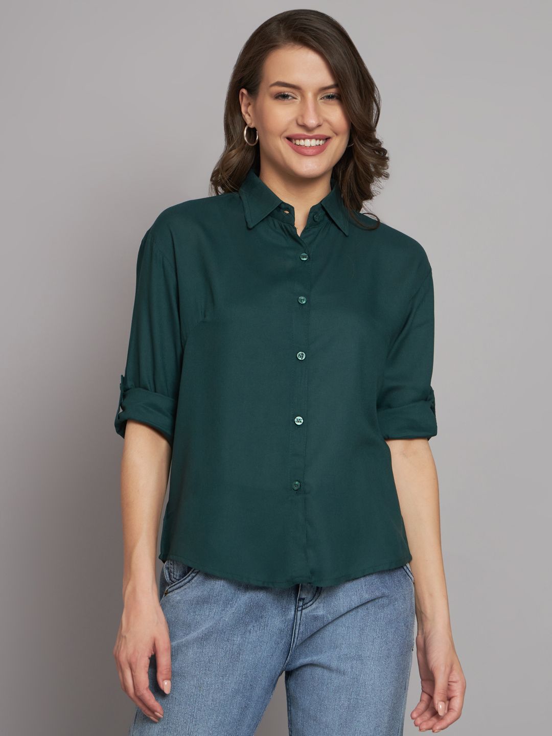 funday fashion Women Regular Fit Solid Casual Shirt-picture-36