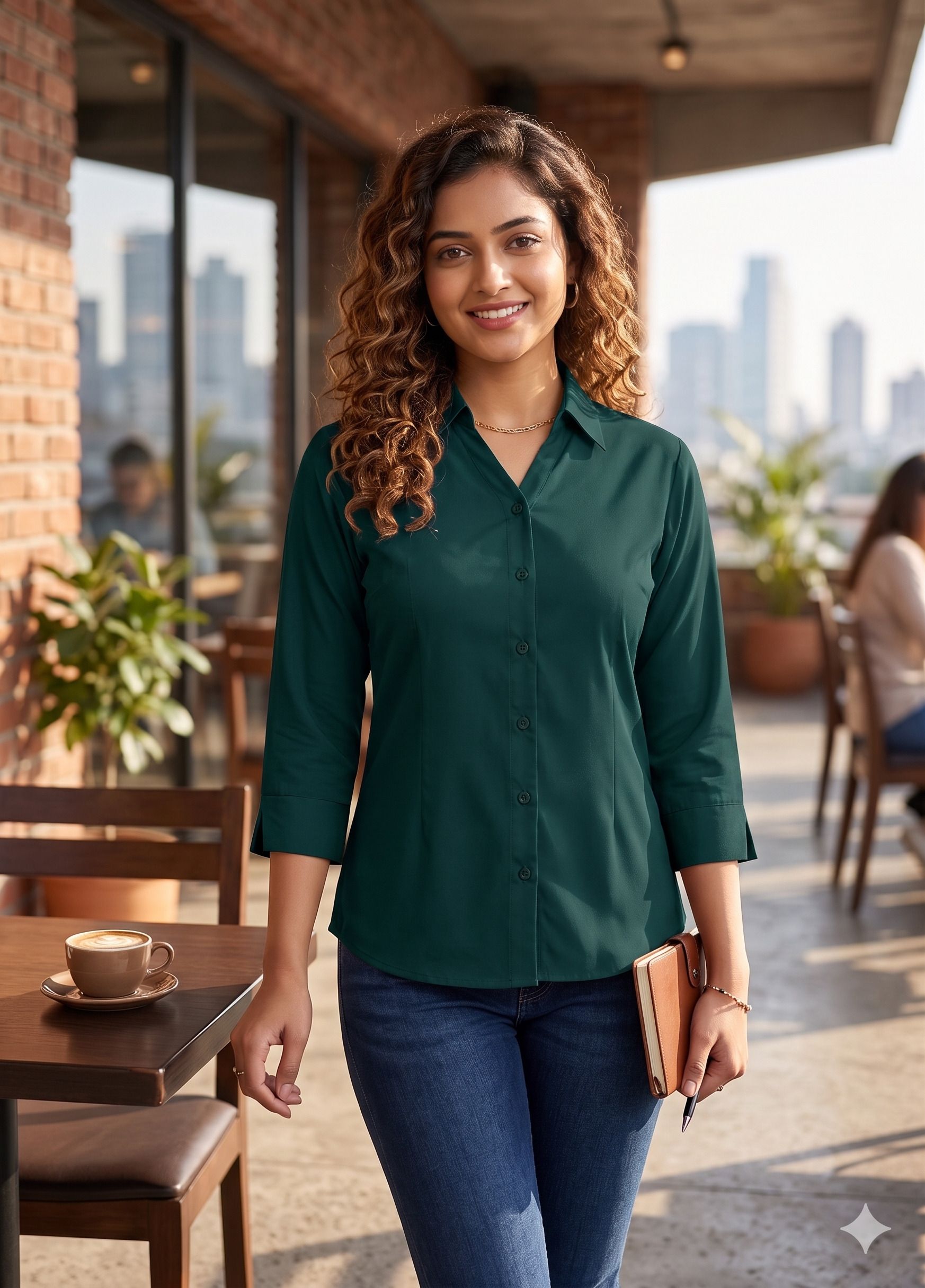 kr enterprise Women Regular Fit Solid Spread Collar Formal Shirt-picture-15
