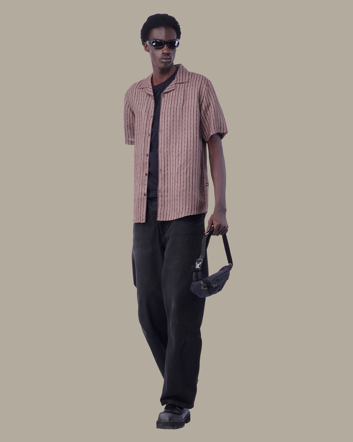 Men Comfort Fit Striped Spread Collar Casual Shirt-image-2