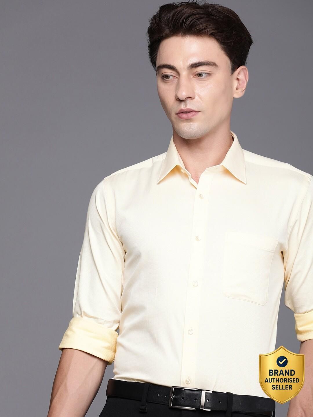 raymond Men Slim Fit Solid Spread Collar Formal Shirt-picture-24