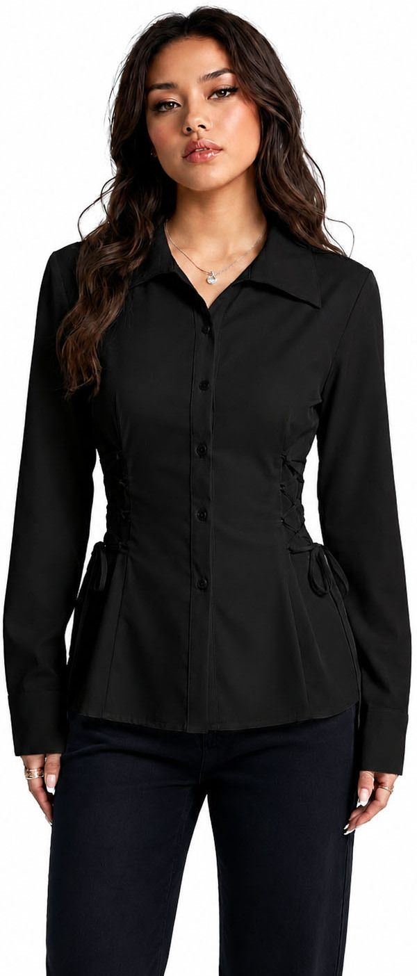 kingoodie Women Comfort Fit Solid Spread Collar Casual Shirt-picture-28