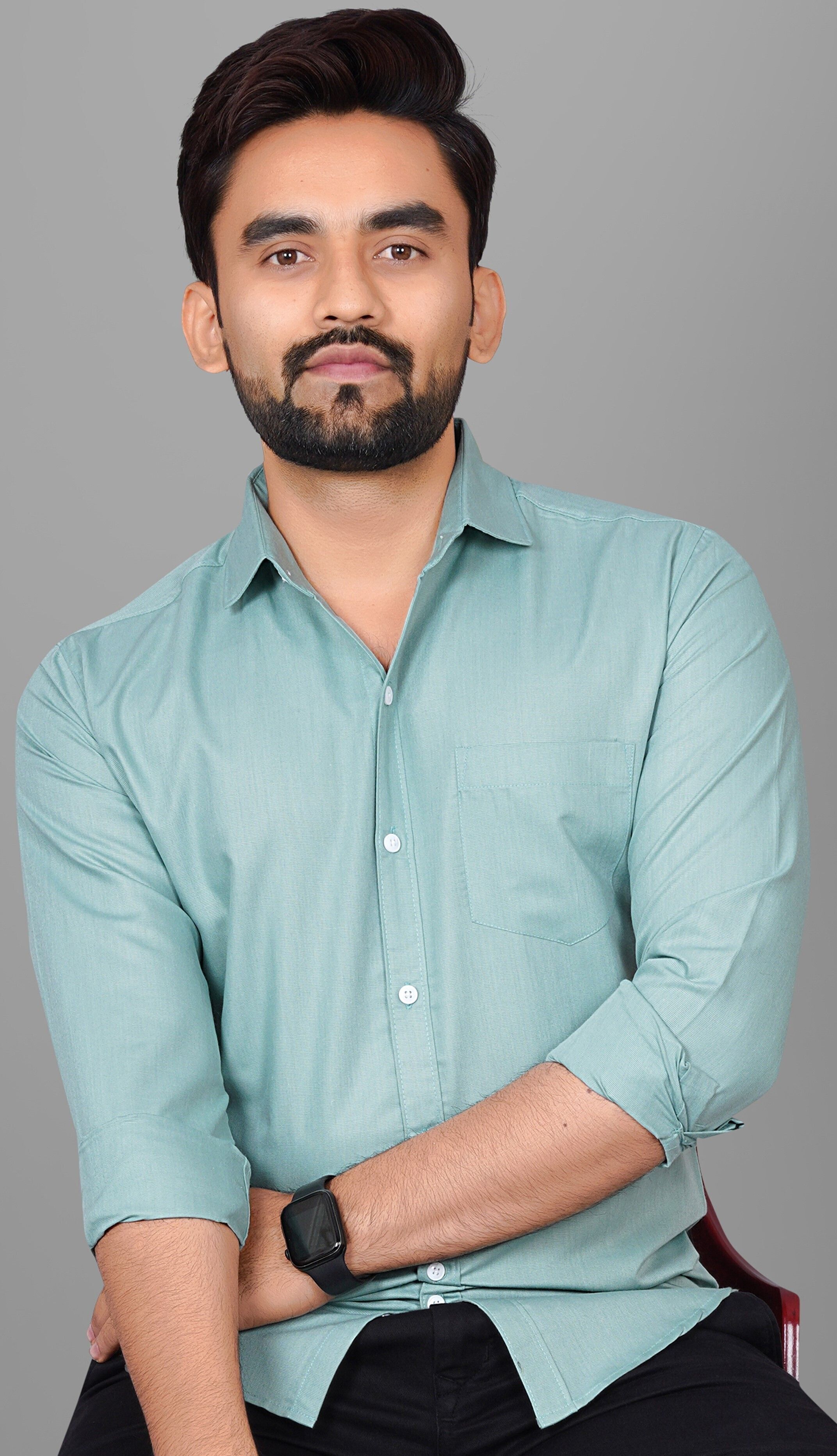 voroxy Men Regular Fit Solid Spread Collar Casual Shirt-picture-18